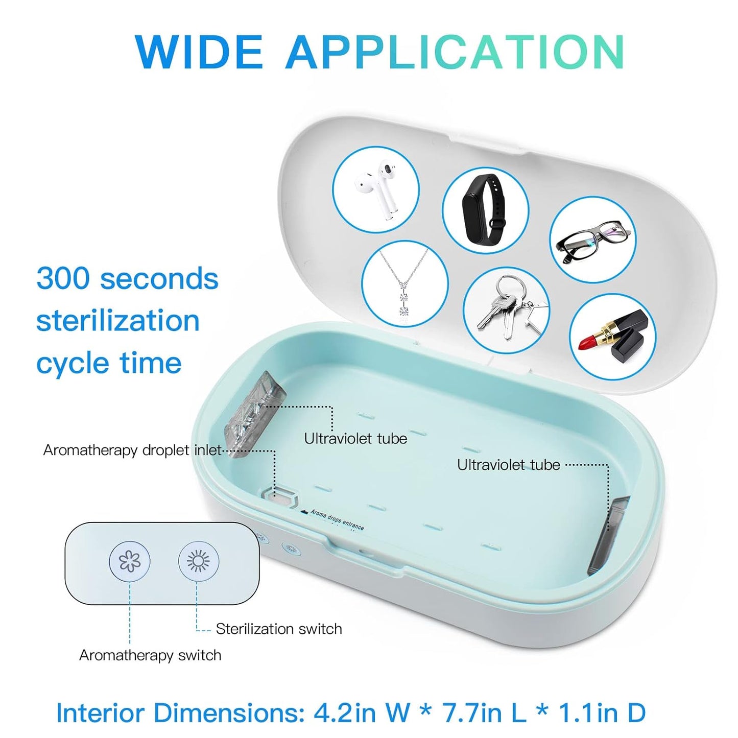 UV Light Box UVC for Phone Ultraviolet for Toothbrush Jewelry Glasses Nail Tools Keys Aroma Case