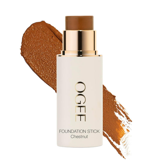 Ogee Sculpted Complexion Foundation Stick (Chestnut 13.75W - Deep Auburn, Rich-Golden Undertones) Full Coverage Foundation Makeup - Instantly Balance & Even Complexion - 70% Organic Ingredients