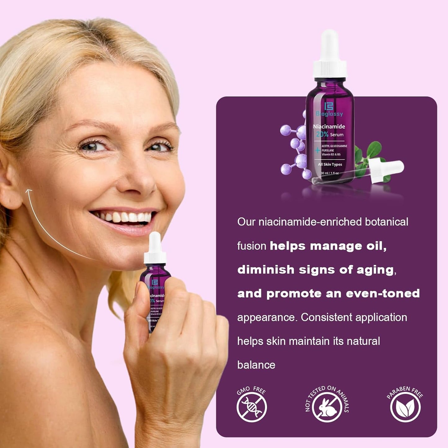 20% Niacinamide Serum for Face,Niacinamide Vitamin B3 B5 Concentrated Serum,Moisturizer,Pore Minimizer,Anti-aging Discoloration Correcting Treatment