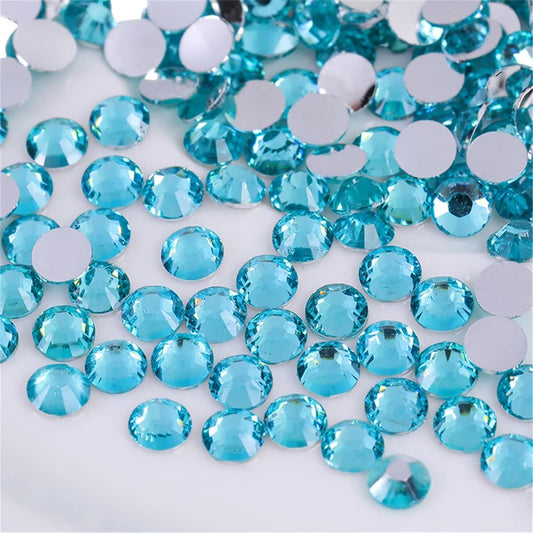 1500 Pieces SS16 4mm Flatback Rhinestones Clear Glass Round Gems Crystals for Nail Art DIY Crafts Clothes Shoes Bags （Crystal Blue）