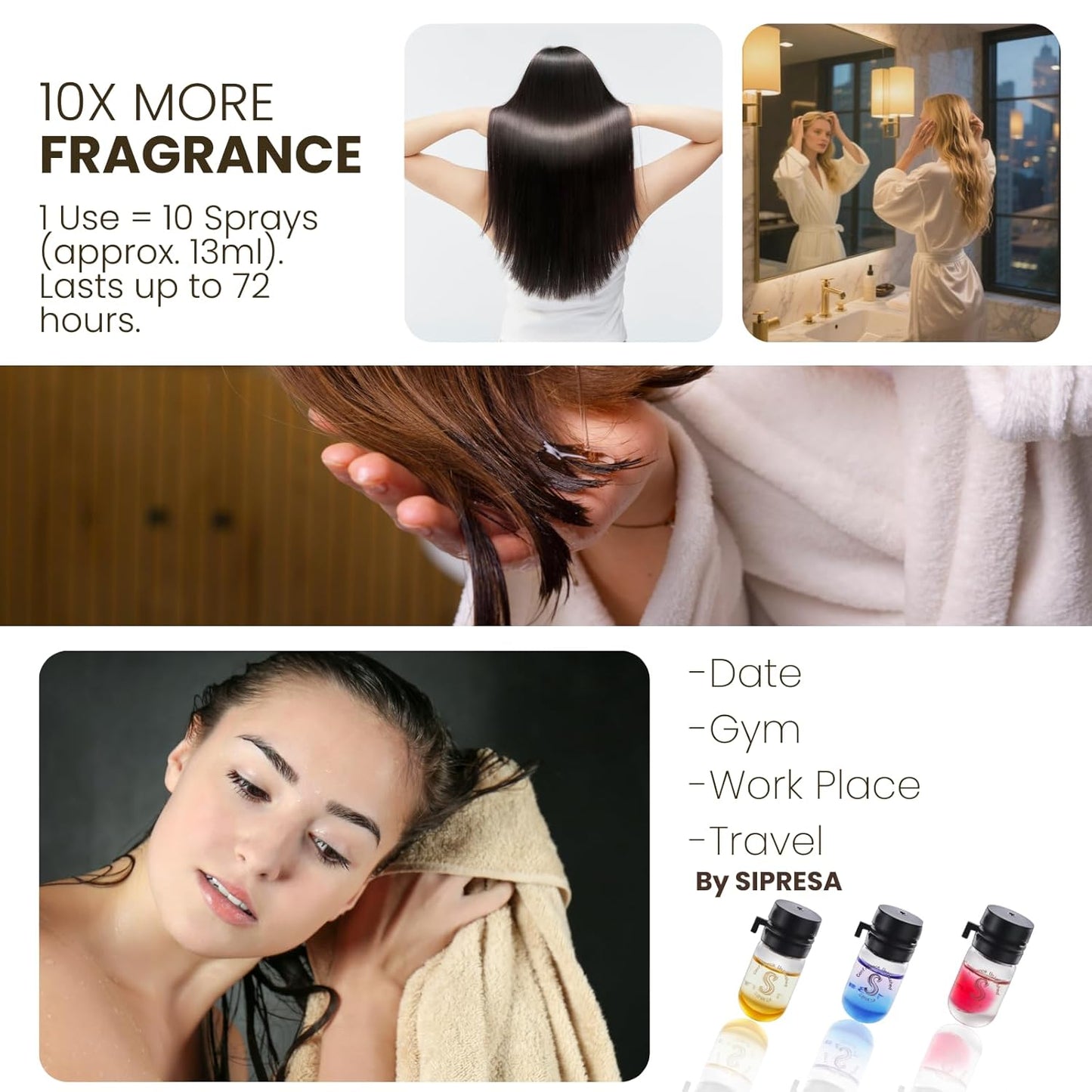 36pcs luxurious Scented Hair Perfume Oil 9 in 1,9 Varied Fragrances,Anti Frizzy,Avocado Oil,Moisturize Dry Damaged Hair,Splash'n Shine,Smoothing, Mini Bottles,Hair Care Set,Smell Good,Gift for Women