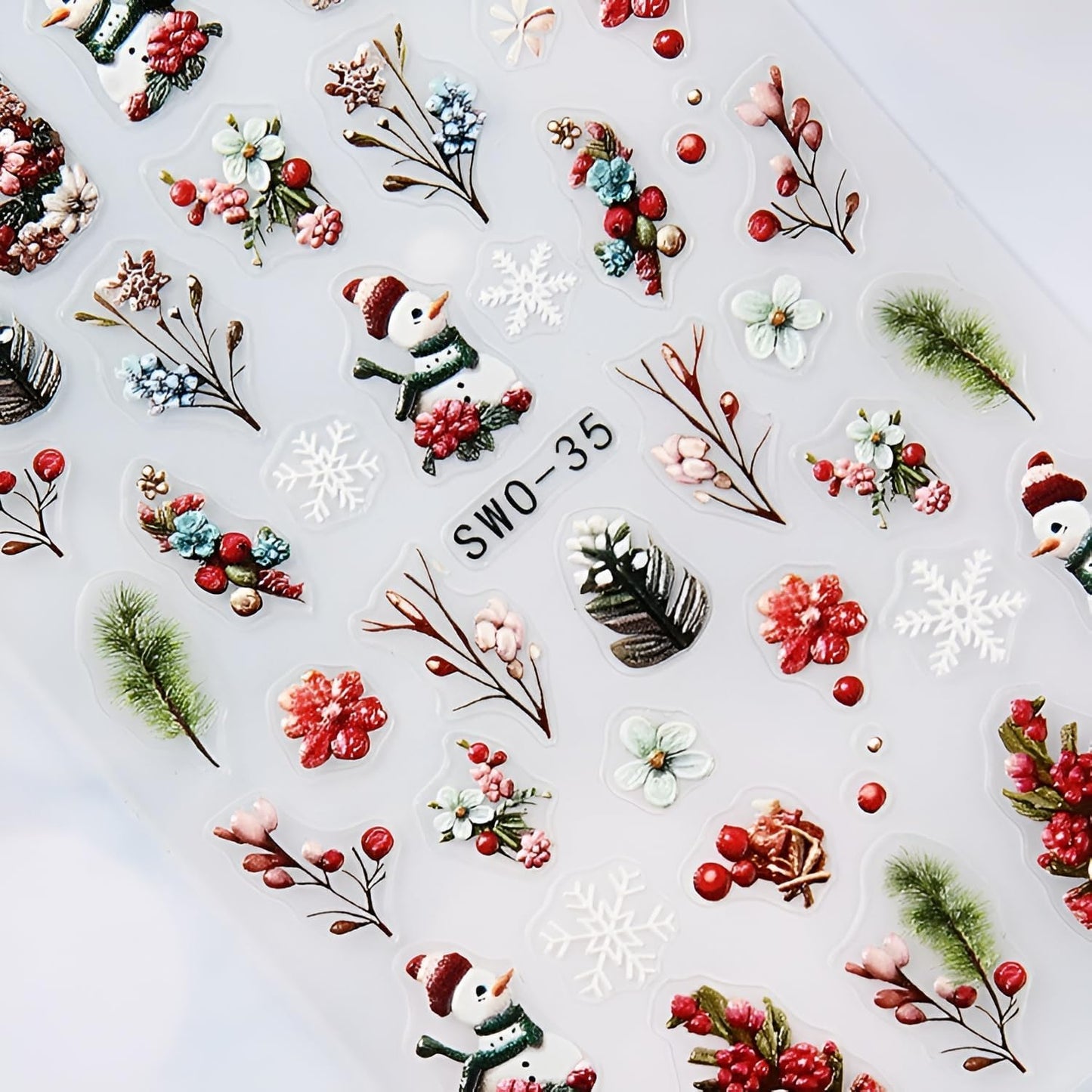 Christmas Nail Art Stickers Decals 5D Embossed Nail Decals Snowman Christmas Tree Snowflake Holiday Nail Stickers for Nail Art Xmas Nails Design Christmas Nails Supplies for Women Girls