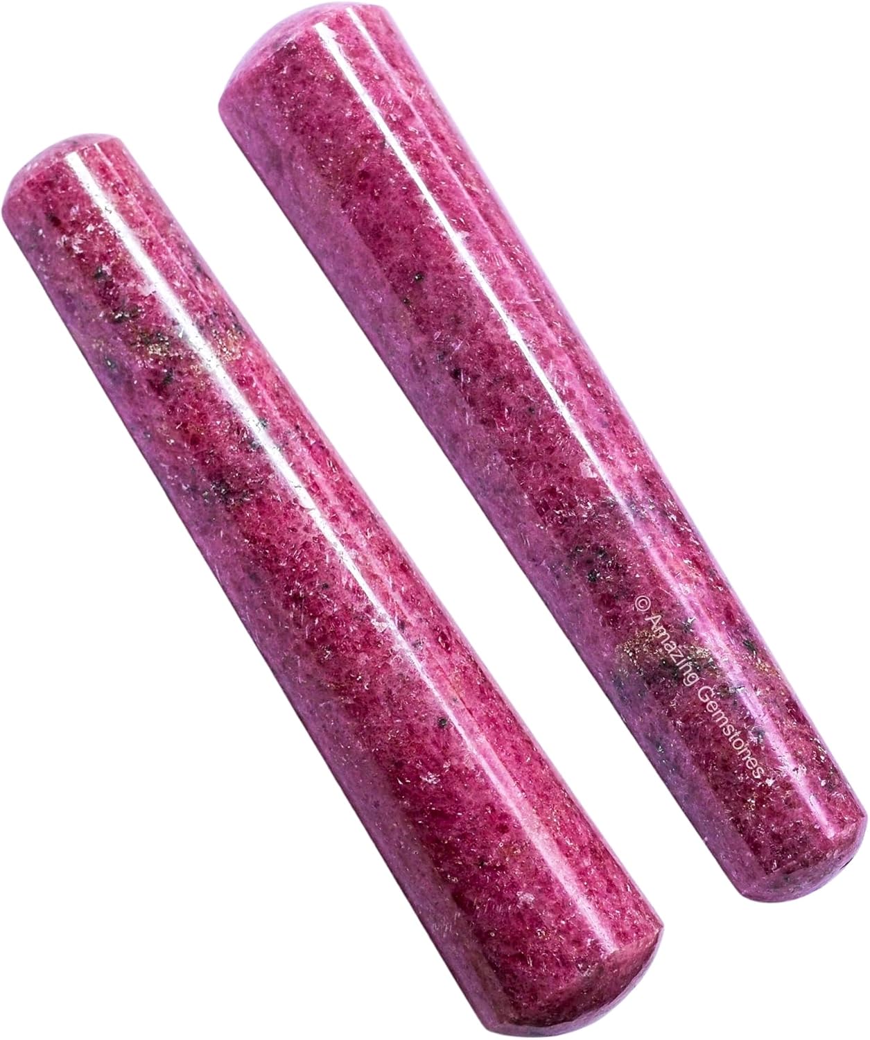 Amazing Gemstone Rhodonite Crystal Wand Massage Stick - Pelvic Wand Gua Sha for Adults - Crystals and Healing Stones Massage Wands for Adults Gifts (Smooth)