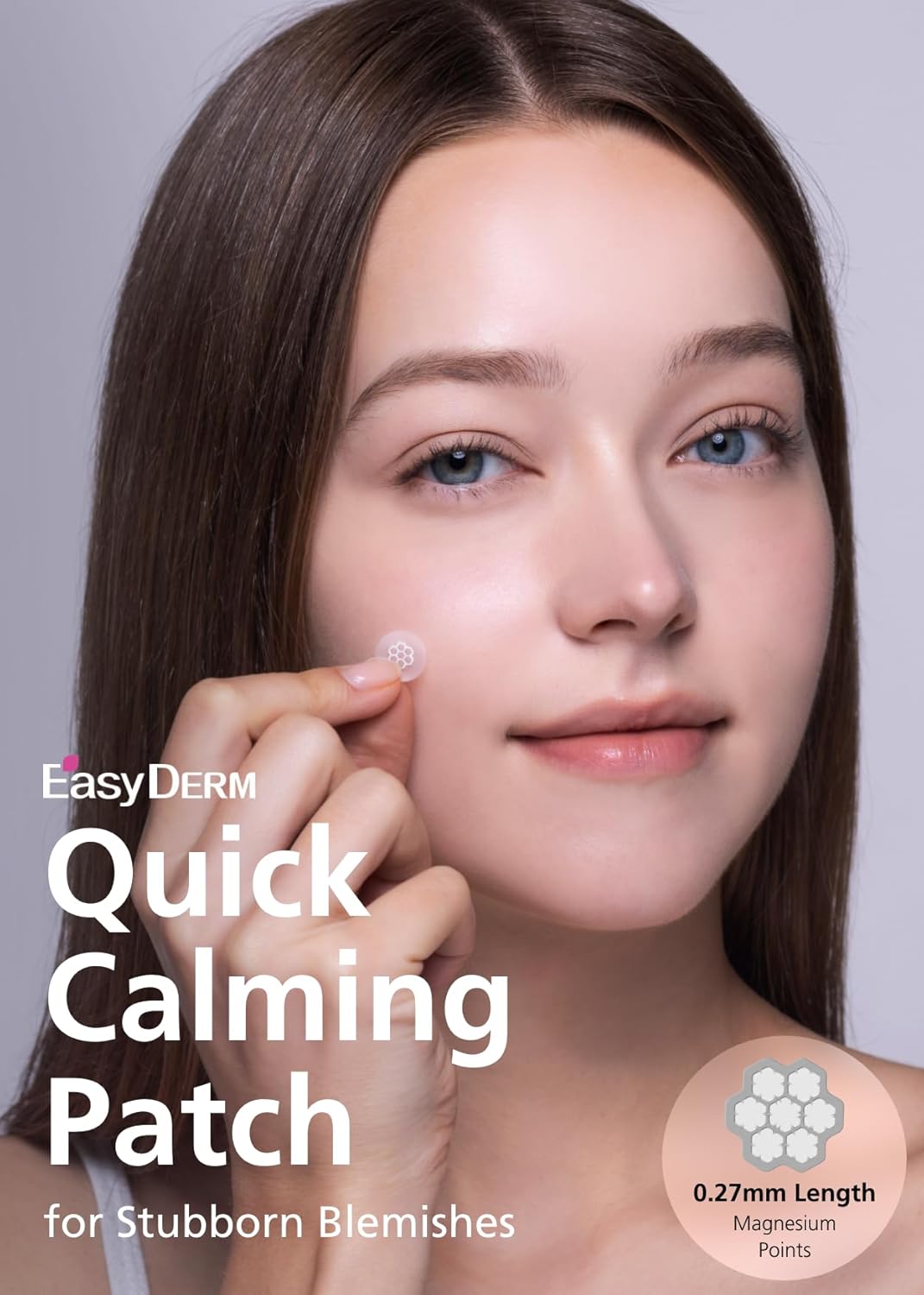 EasyDerm Quick Calming Magnesium Patches – Hydrocolloid Acne Spot Treatment Includes Tweezers & Ampoule, 10 Patches, Zit Sticker, Back to School MUST HAVE, Made by Daewoong Pharmaceutical