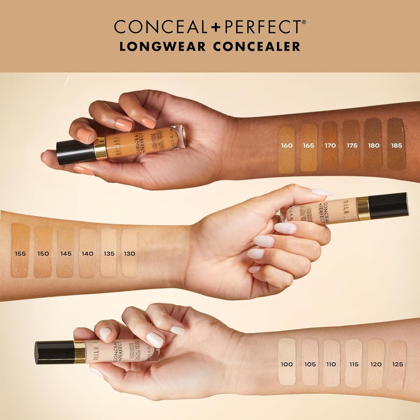 Milani Conceal + Perfect Longwear Concealer - Cool Cocoa (0.17 Fl. Oz.) Vegan, Cruelty-Free Liquid Concealer - Cover Dark Circles, Blemishes & Skin Imperfections for Long-Lasting Wear