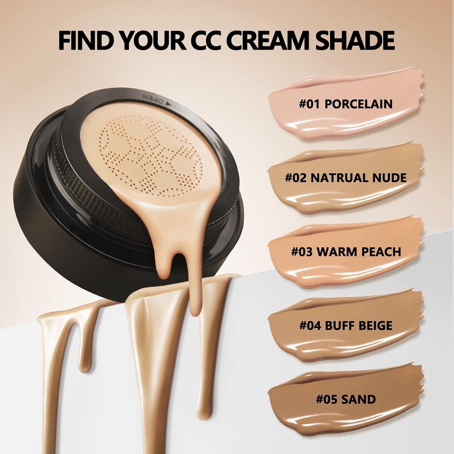 Mushroom Head Air Cushion CC Cream Strong Concealer 2PC,Face Makeup Cushion Foundation Long Lasting,Moisturizing BB Cream Makeup Base Primer Even Skin Tone for All Skin Types (2PC 02, 200g)
