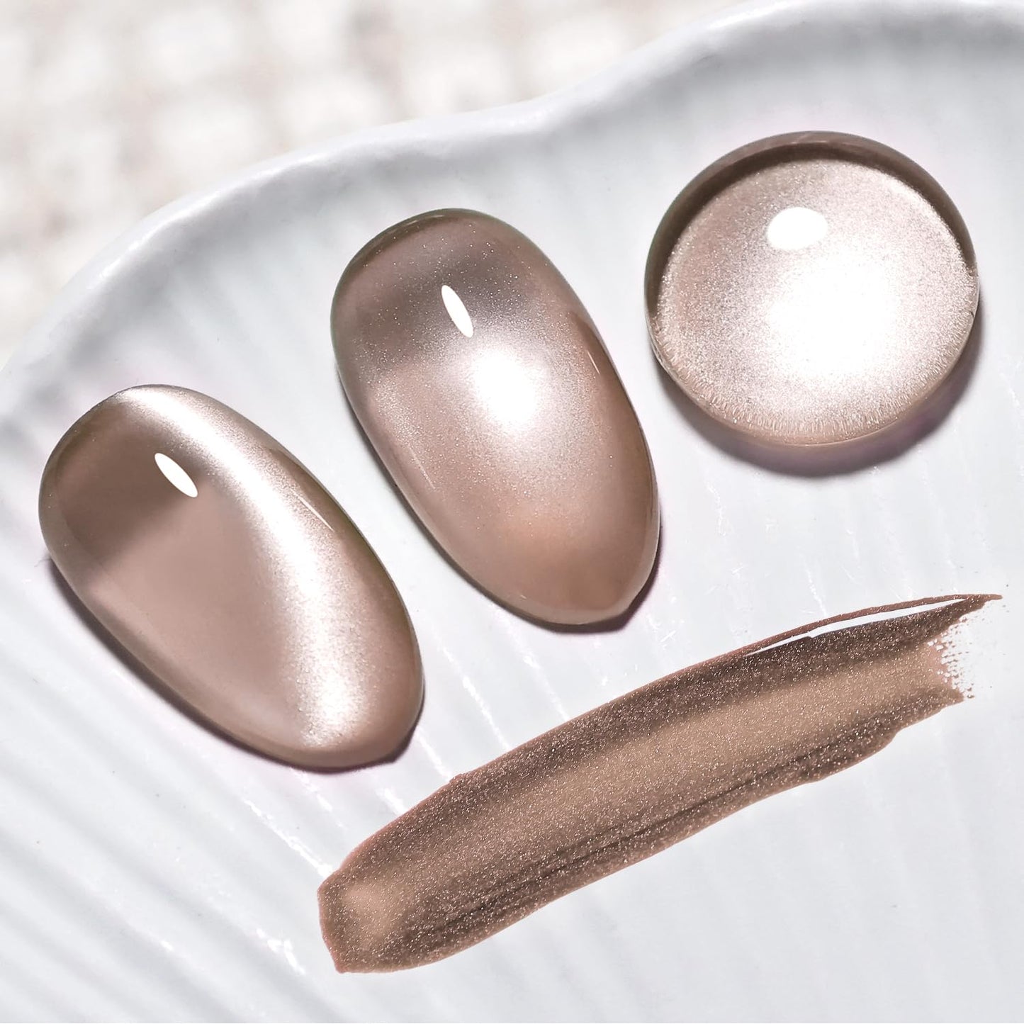 JODSONE Cat Eye Gel Nail Polish 16.5ml Brown Single Colors for Holographic Glitter Cat Eye with Magnet Reflective Translucent Need U V Lamp