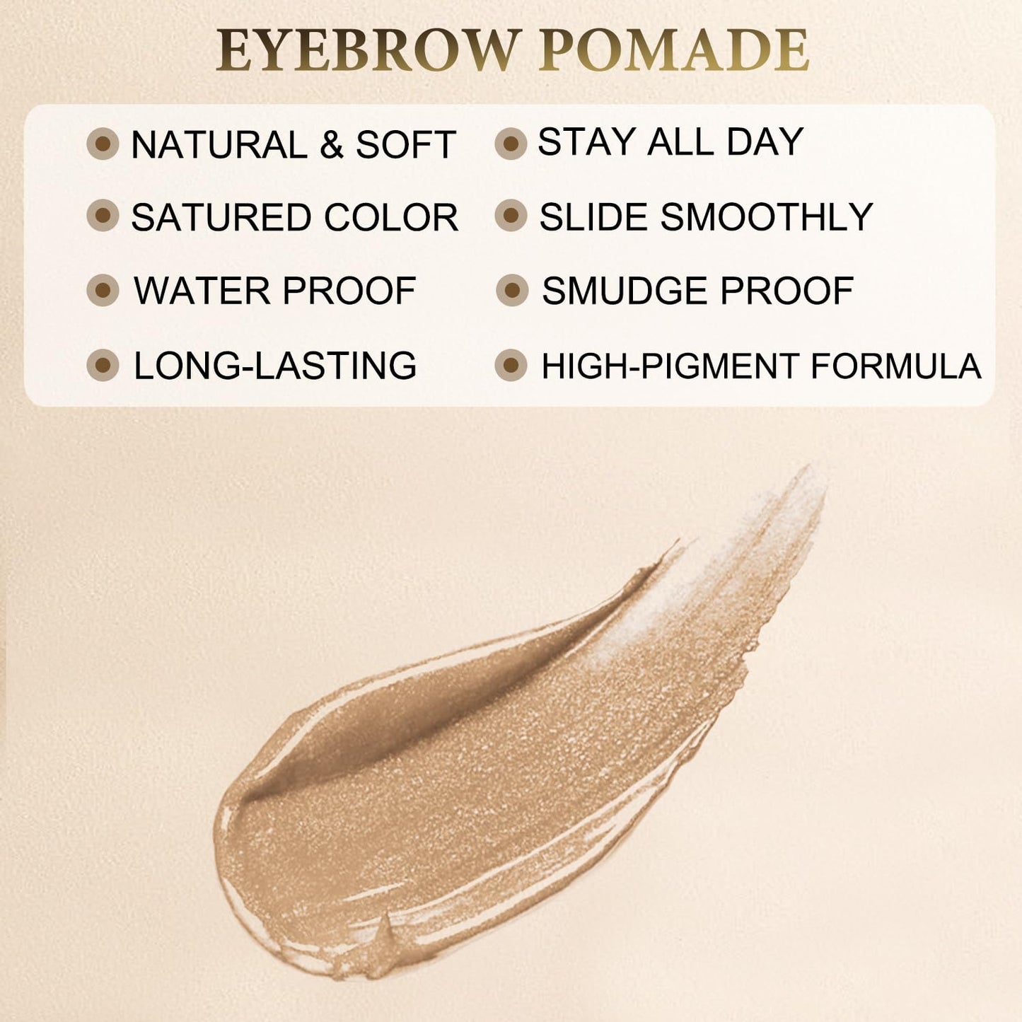 LAVONE Eyebrow Stamp Stencil Kit, Brow Stamp Trio Kit with Waterproof Eyebrow Pencil, Eyebrow Pomade, 20 Eyebrow Stencils, Dual-ended Eyebrow Brush and Sponge Applicator - Taupe