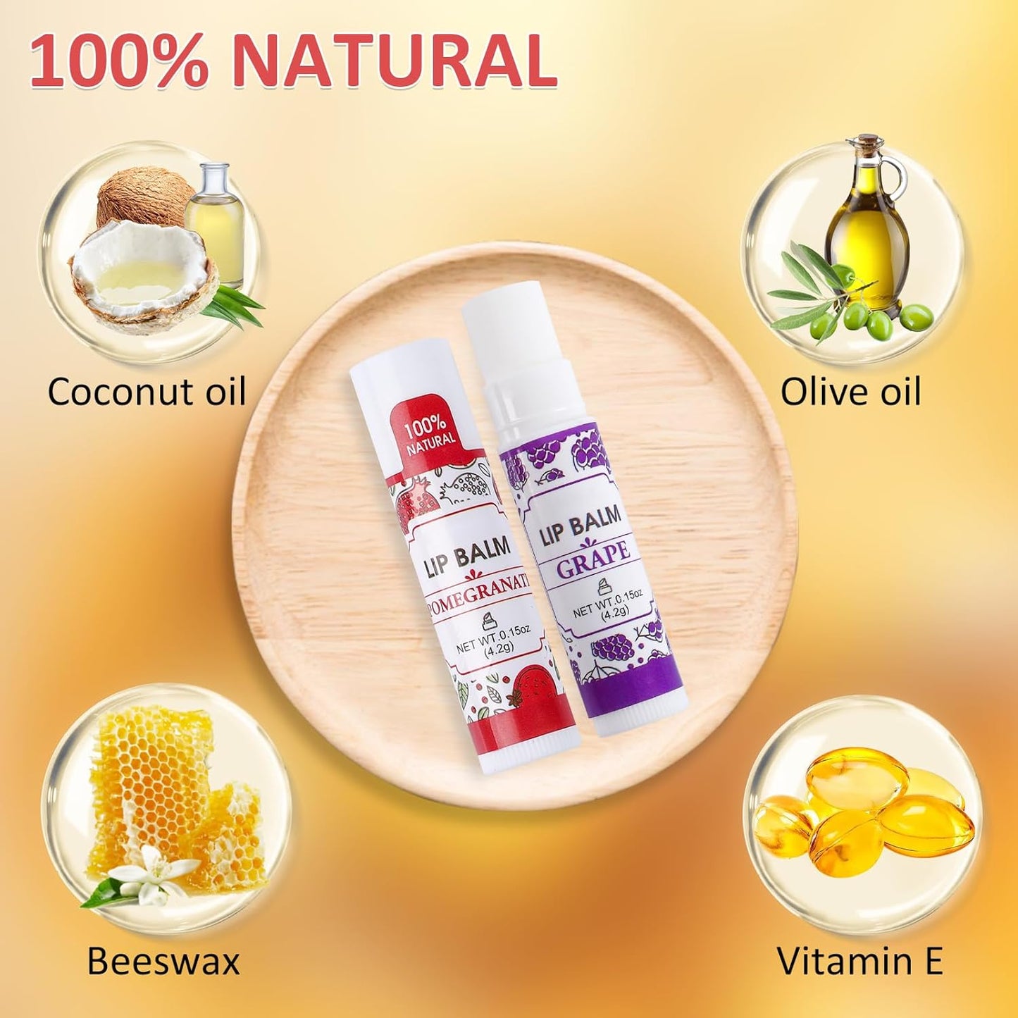 128 Pack Lip Balm, Natural Lip Balm Bulk with Vitamin E and Coconut Oil, Bulk Moisturizing Lip Balms for Dry Lips-16 Flavors