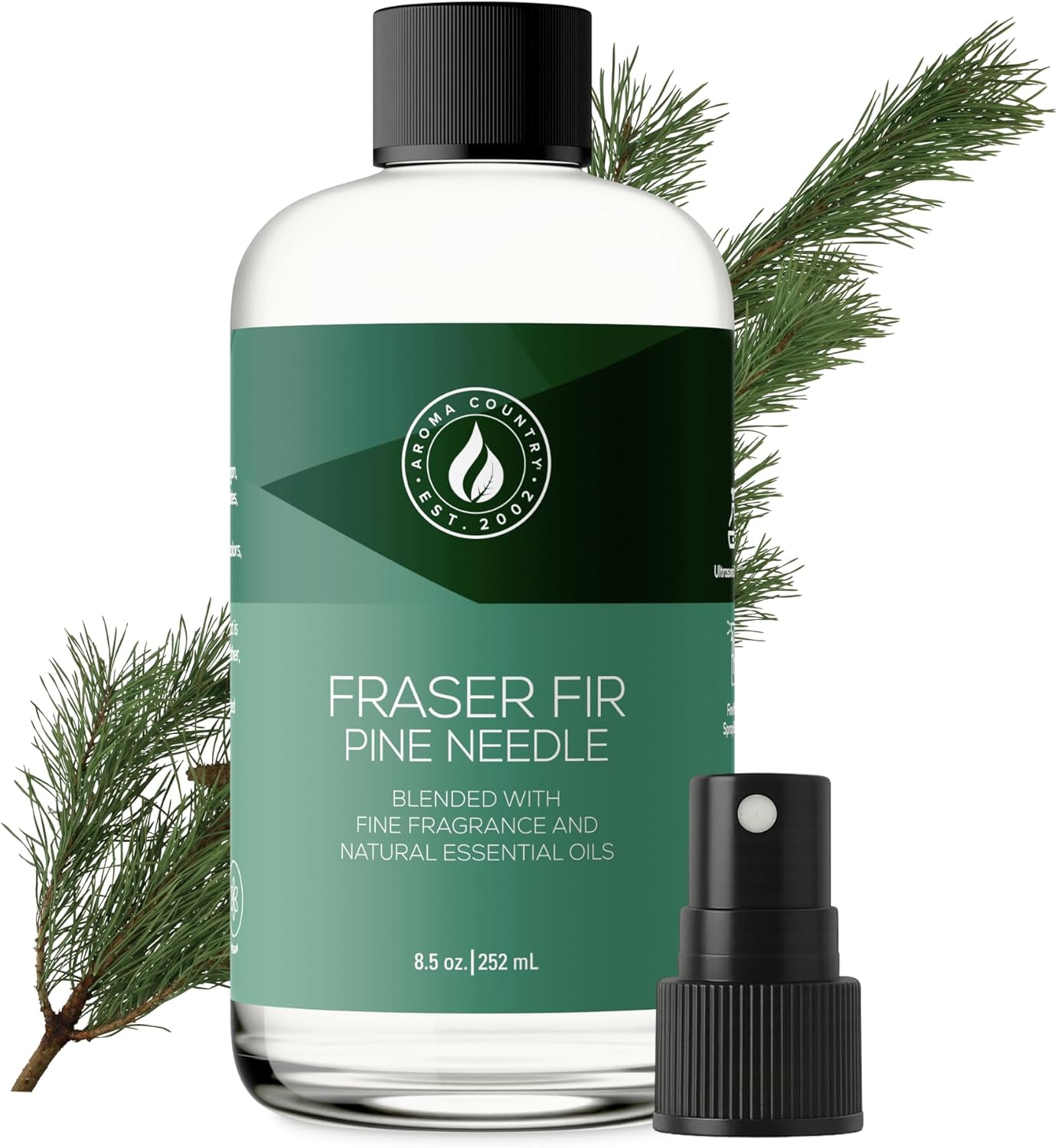 Aroma Country Fraser Fir Diffuser Oil - Luxury Essential Oils for Diffuser Refill & Air Freshener Room Spray - Long-Lasting & Natural Home Fragrance, Pine Needle Scented Oil for Diffusers (8.5 Fl. oz)