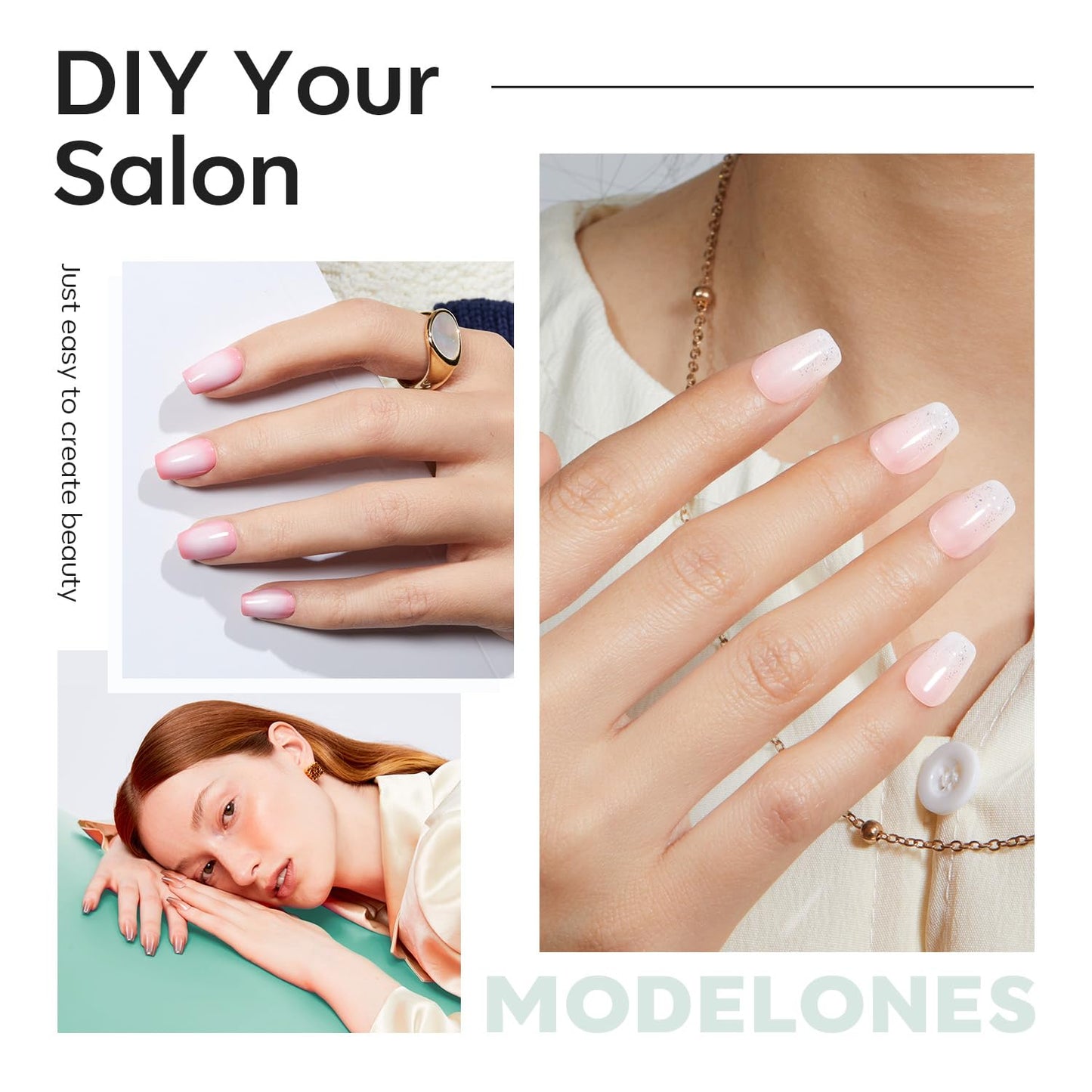 Modelones Extra Short Coffin Fake Nail Tips - 510Pcs Gel Tips Pre-shaped Half Matte Full Cover Clear Acrylic Gel Kit False Press on Nails for Extension DIY Salon 15Sizes