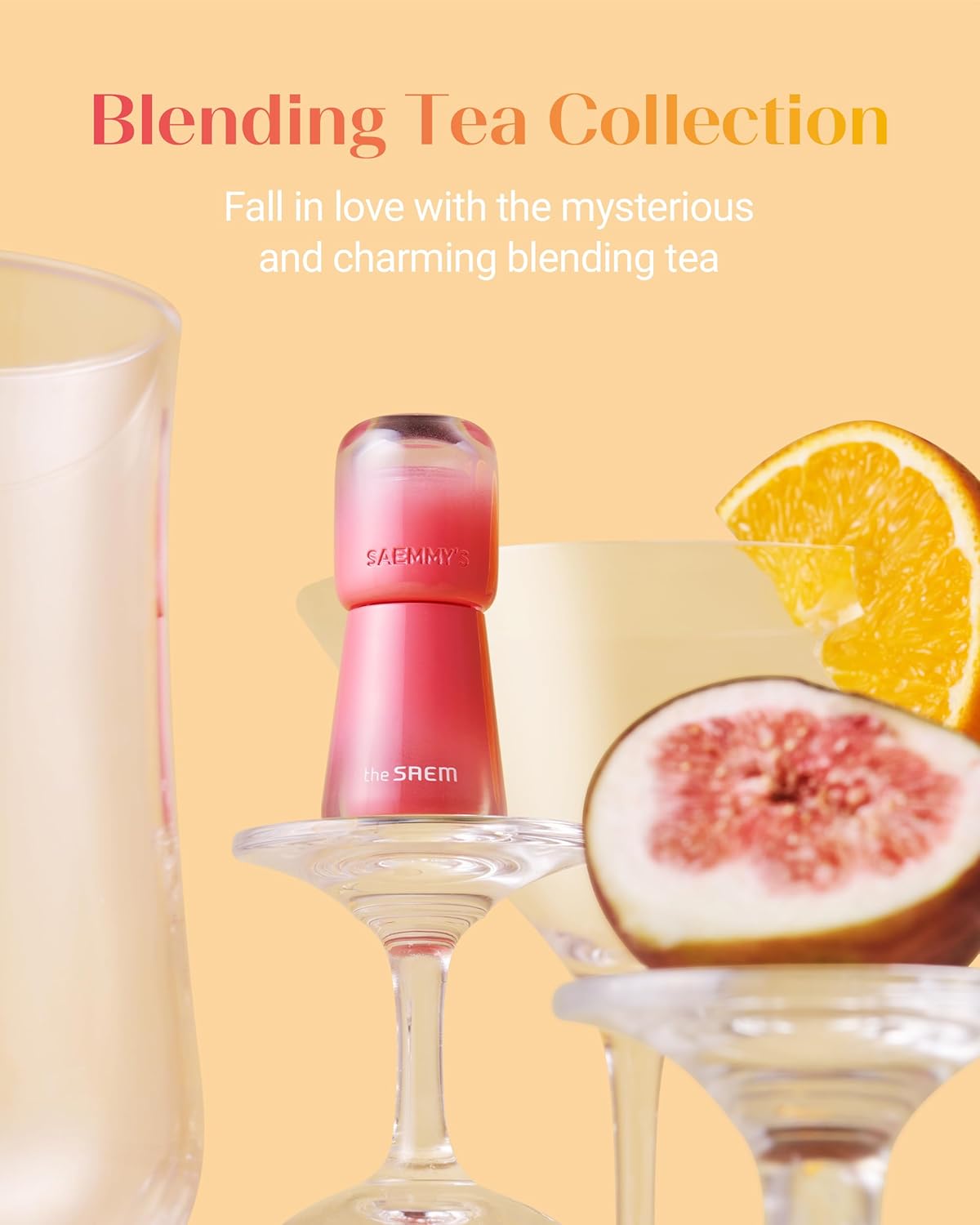 THESAEM Saemmy's Ade Shot Tint - Korean Lip Titnt, Water Gel Lip Stain with Plump Glowy Moisturizing Finish, Buildable Radiant Gloss, Long-Lasting Comfort, 0.1 fl.oz. (02 Peach Oolong)