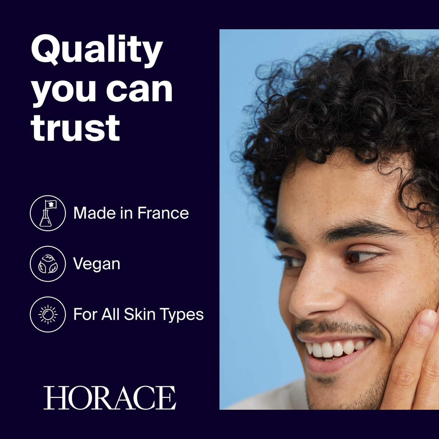 HORACE Mattifying Face Moisturizer for Men – 96.6% Organic & Natural Ingredients – No Silicones or Mineral Oils – Moisturising Cream for All Skin Types – Unscented, 75 ml