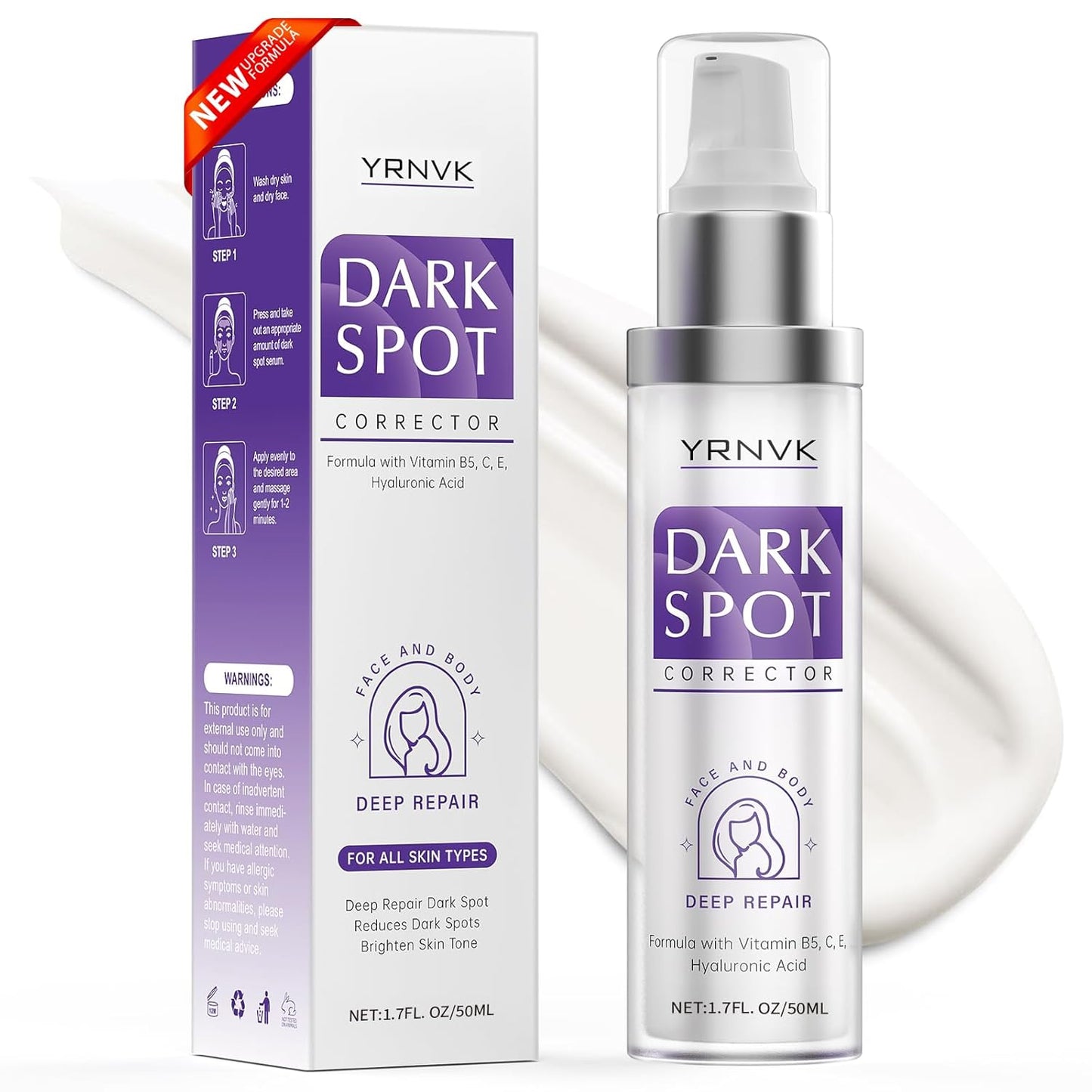 Dark Spot Remover for Face Cream, Dark Spot Corrector, Rapid Tone Repair Retinol Serum for Sun Spots, Age Spots, Skin Brown, Melasma Skin Care with Upgraded Formula Vitamin C for Women 1.7 Fl OZ