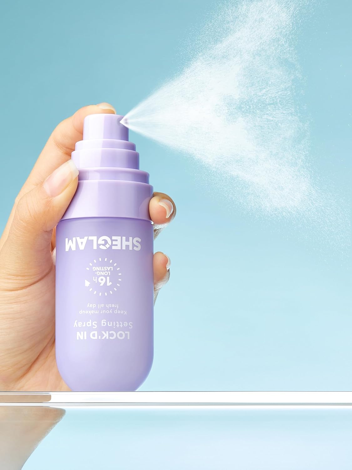 SHEGLAM Lock'd In Setting Spray Mattifying Effect Quick-Drying Long Lasting Makeup Locking Spray Oil-Control Non-Greasy Makeup Setting-Purple