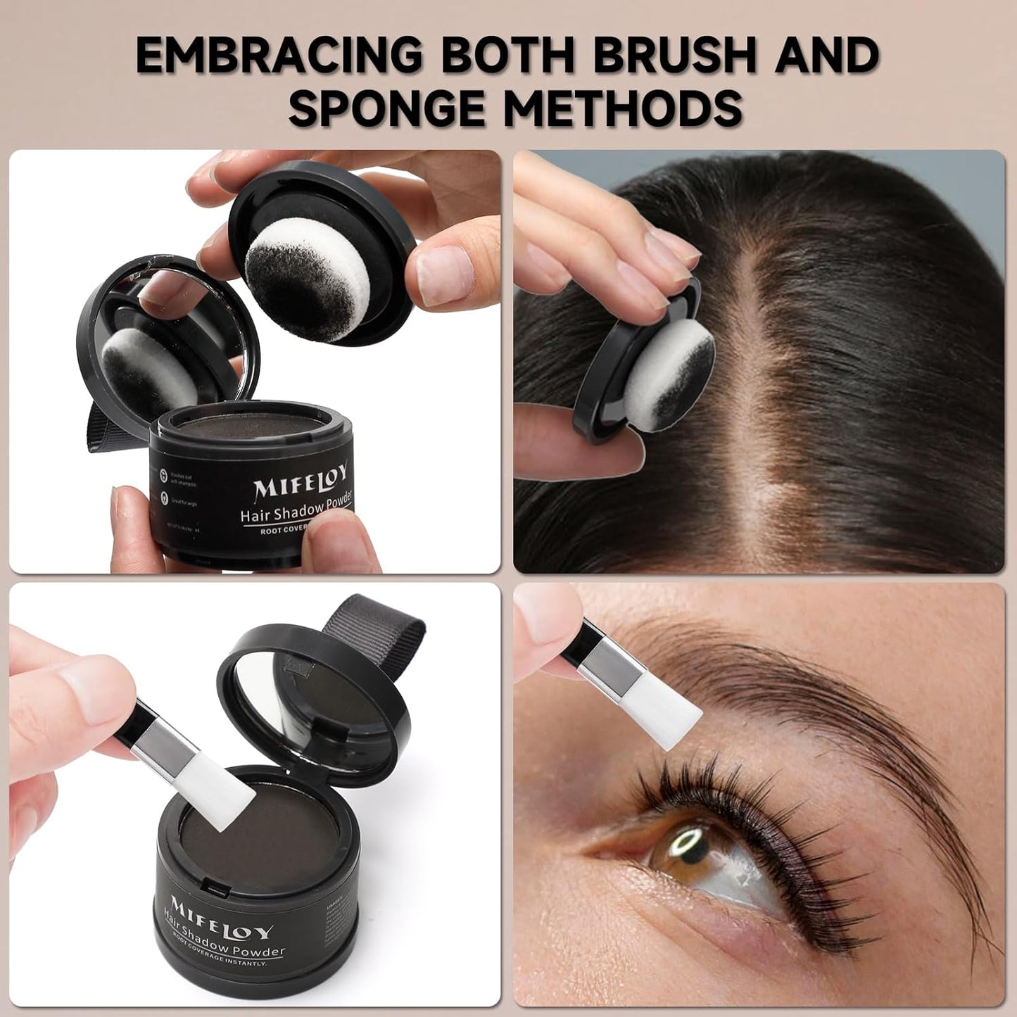 2 Pack Root Touch Up Shadow Powder, Gray Hair Cover Up, Women Color Root Coverage Powder for Thinning Grey Hairline, Men Instantly Concealer Hair Loss Beard Line Eyebrow, Red Brown