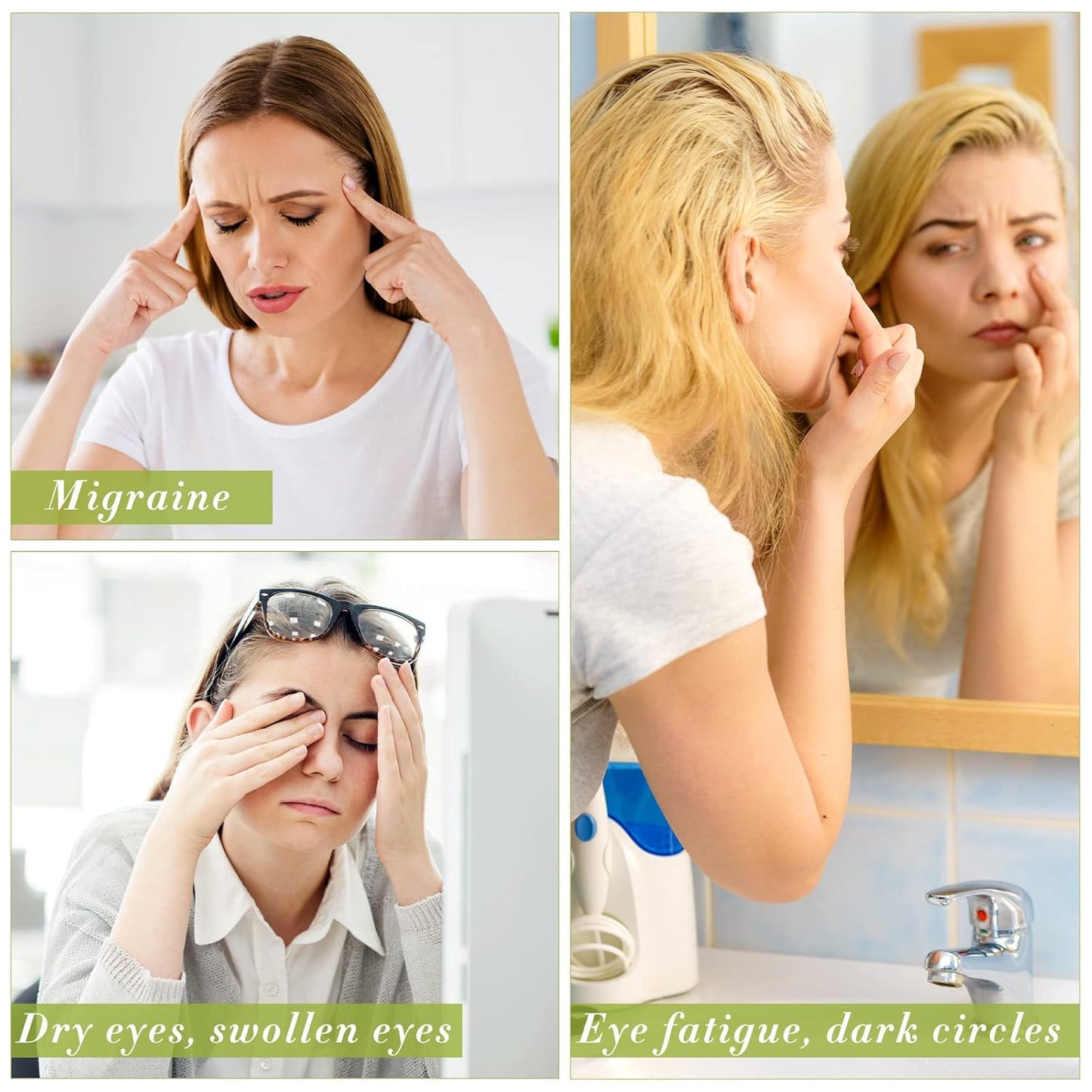 Hercicy 2 Pcs Jade Eye Mask Green Jade Stone Eye Mask Facial Cooling Mask for Alleviate Puffiness Face Massage Relax Eyes Relieve Migraine Meditation Beauty