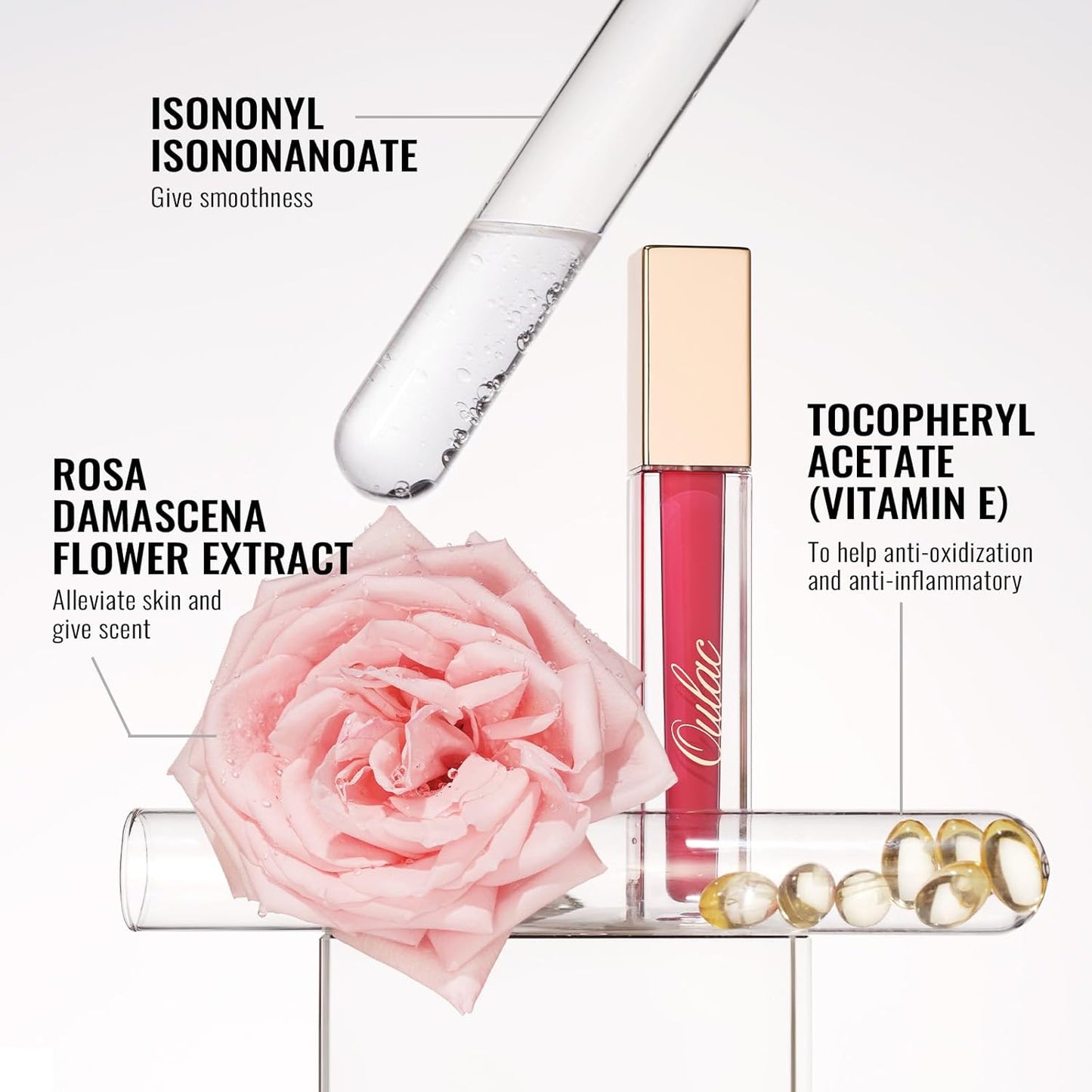 Oulac Matte Pink Lipstick for Women, Long Lasting Liquid Lip Stick High Impact Lip Gloss Full Coverage Lip Makeup with Vitamin E Waterproof Formula,Vegan M32