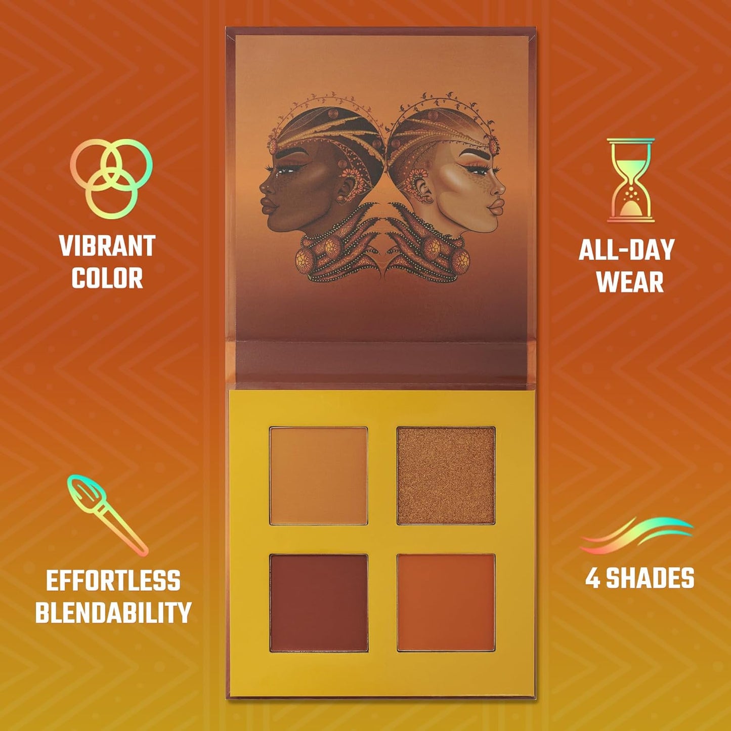 Juvia's Place Rebel Quad Honey Eyeshadow Palette - Professional Eye Makeup, Pigmented Eyeshadow Palette, Makeup Palette for Eye Color & Shine, Pressed Eyeshadow Cosmetics, Shades of 4