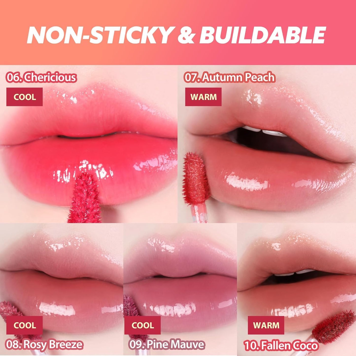 MILKTOUCH Jelly Fit Lip Tint (08 Rosy Breeze) with Cooling Plumping Effect and Water-Based Non-Sticky Texture | Long Lasting Korean Beauty Lipstain Tinted Gloss Oil Brown K Makeup