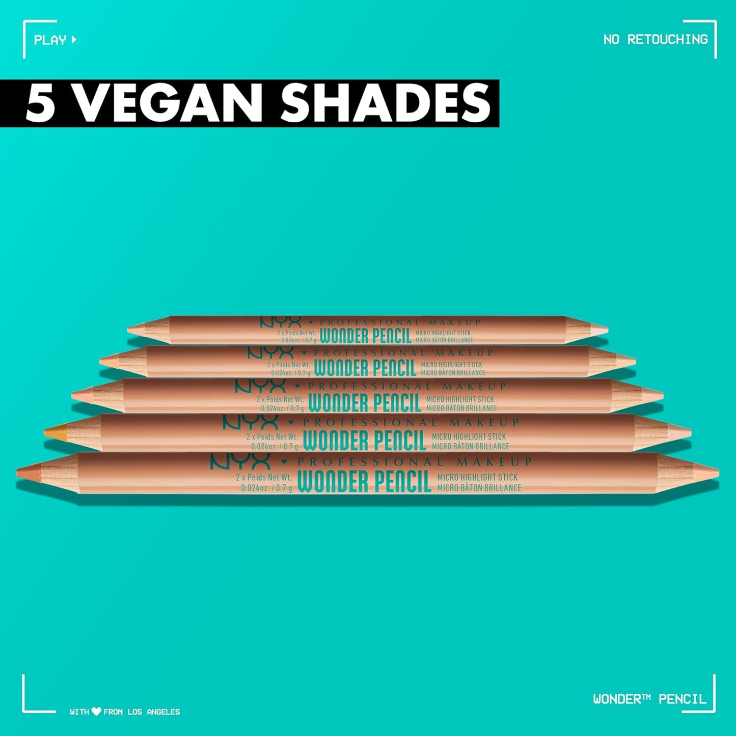 NYX PROFESSIONAL MAKEUP Wonder Pencil, Multi-Use Micro Highlighter & Concealer Stick - Light