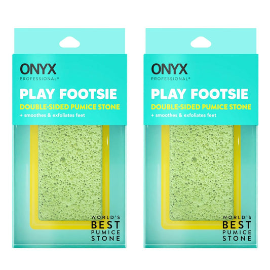Onyx Professional 2 in 1 Pumice Stone, 100% Siliglass Callus Remover for Feet, Elbows, Knees, Dead Skin, Heels, Hands, Foot File Scrubber Exfoliator Removes Hard, Rough, Dry Skin (2 Pack)
