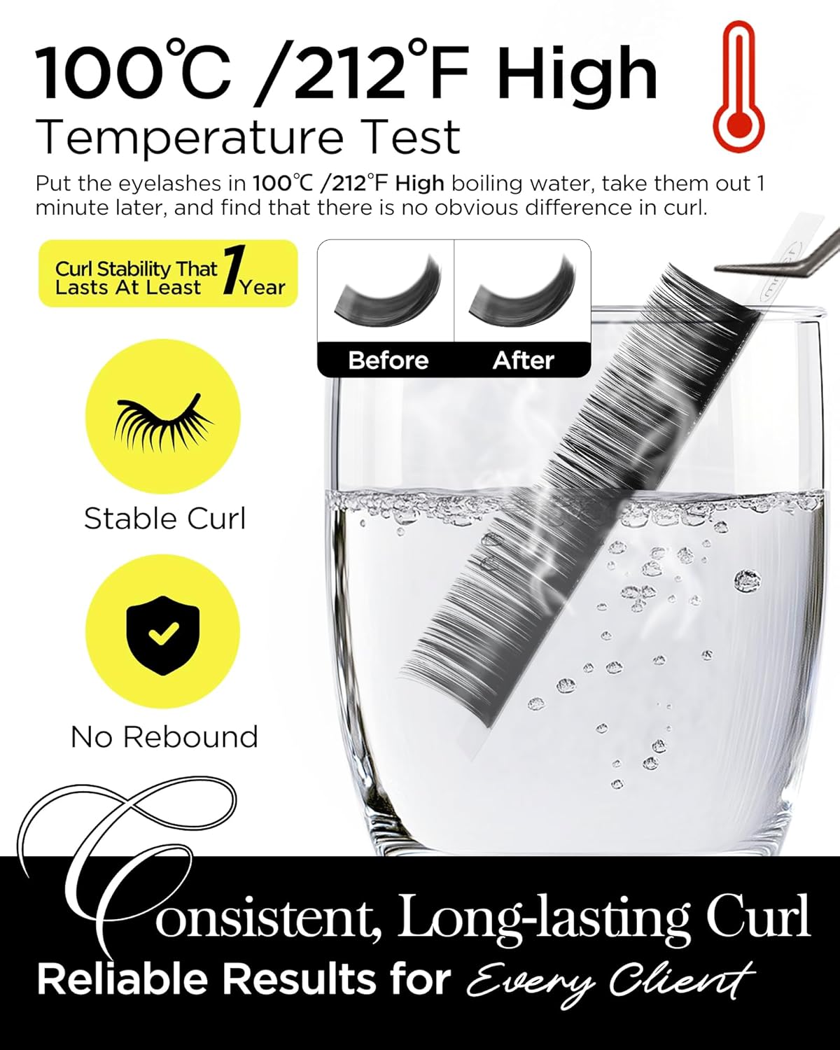 BEYELIAN Eyelash Extension Natural Matte Black 0.03-0.20 C/D/D+/L/M/LU Curl 7-15mm 100°/212°F High Temperature Resistant Classic Volume Individual lash Extensions Professional Salon Use (0.07 D 14mm)