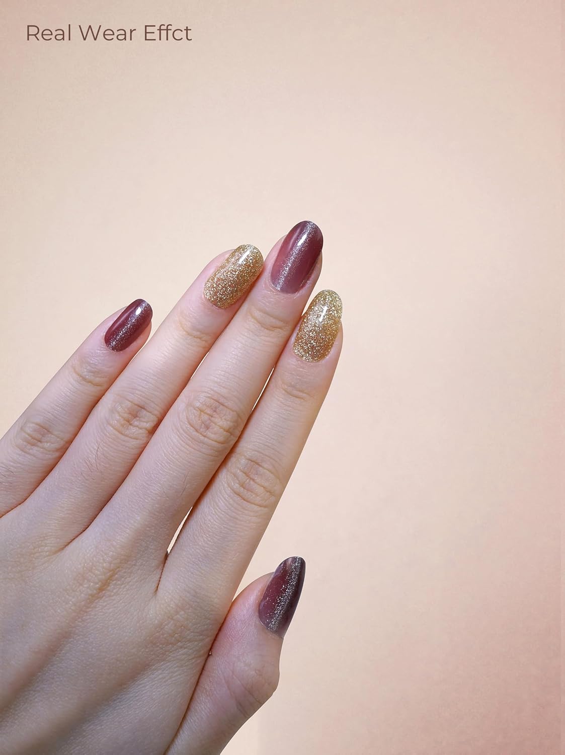 Pre Cured Gel Nail Strips - 44PCS Salon Quality Gel Nail Stickers - Long Lasting Polish Wraps for Women no UV Light Needed Easy Apply& Remove (Gothic Purple）