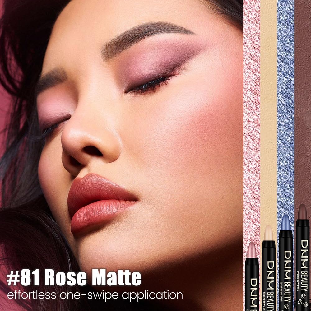 Kaely Cream Eye Shadow Sticks, Rose Matte Eyeliner Pencil Eyeshadow Palette Makeup, Eye Highlighter Brightener Stick for Older Women Waterproof Pigmented, sombras para ojos, New-81