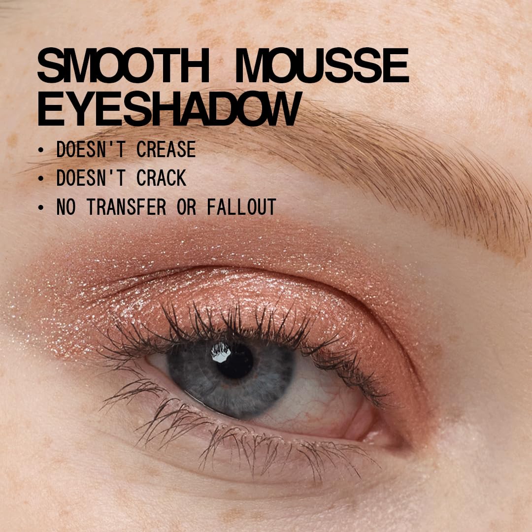 about-face Fractal Glitter Eye Paint Smolder – Smudge-Proof, Long-Lasting Liquid Eyeshadow – Intense Sparkle with Mousse Texture – Vegan, Cruelty-Free – 0.13oz (Shimmering Mauve)