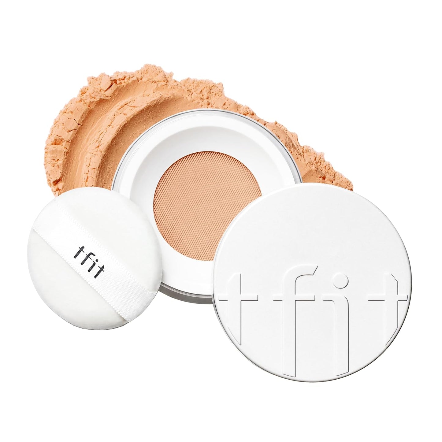 TFIT Translucent Set Finishing Powder - Sebum Control Face Loose Powder, Matte & Silky Finish, Lightweight, Long-lasting, Korean Makeup Setting Powder (2.2 Dark Beige, 0.24 Oz.)