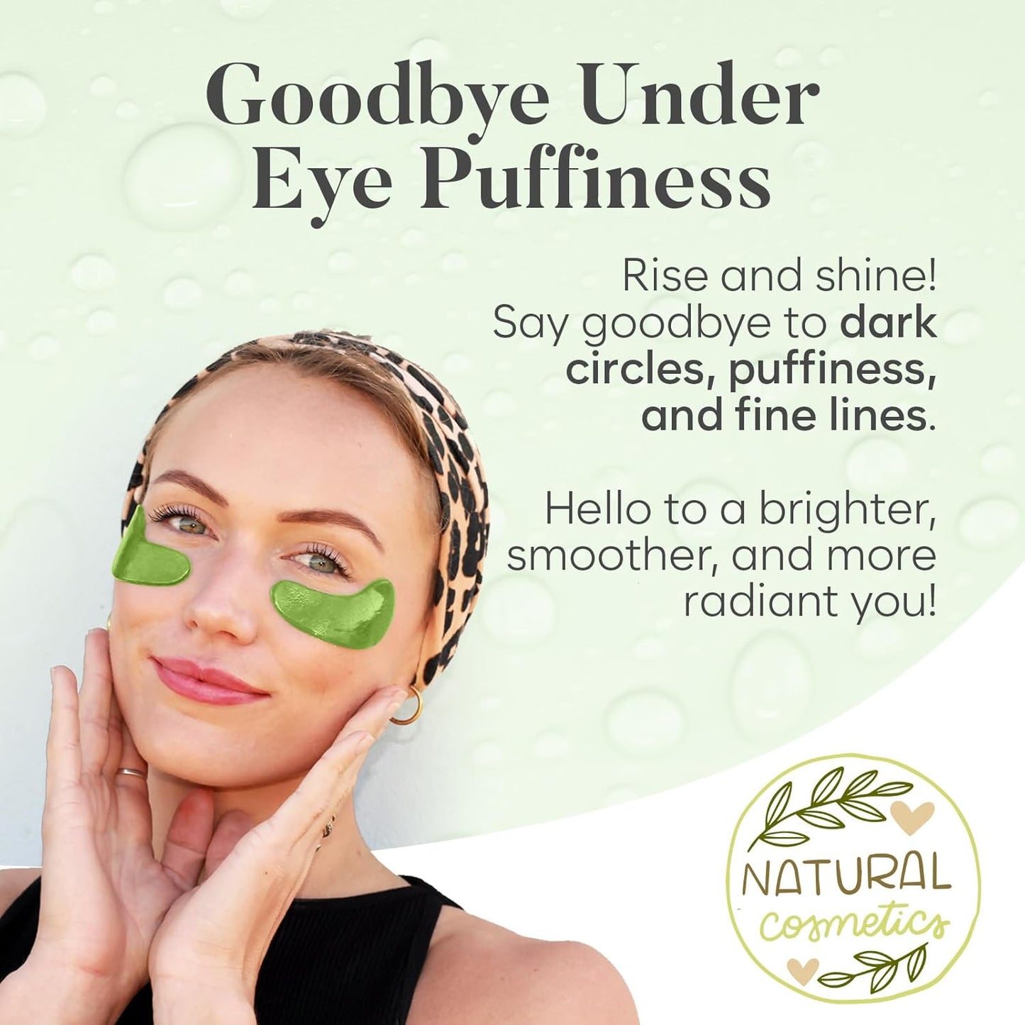 Green Tea Eye Patches (30 Pairs) Eye Mask | Eye Masks with Niacinamide & Hyaluronic Acid | Under Eye Patches for Dark Circles | Under Eye Patches for Puffy Eyes | Eye Care