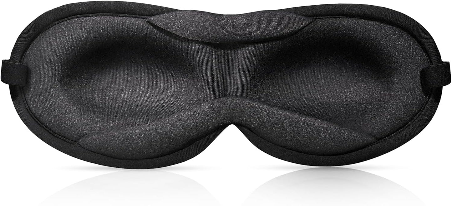 Slim 3D Sleep Mask for Side Sleepers, Blackout Sleeping Maskfor Men Women, Zero Eye Pressure, Ultra Soft Eye Masks for Sleeping, Perfect for Travel, Nap, Meditation, Airplane (Black)