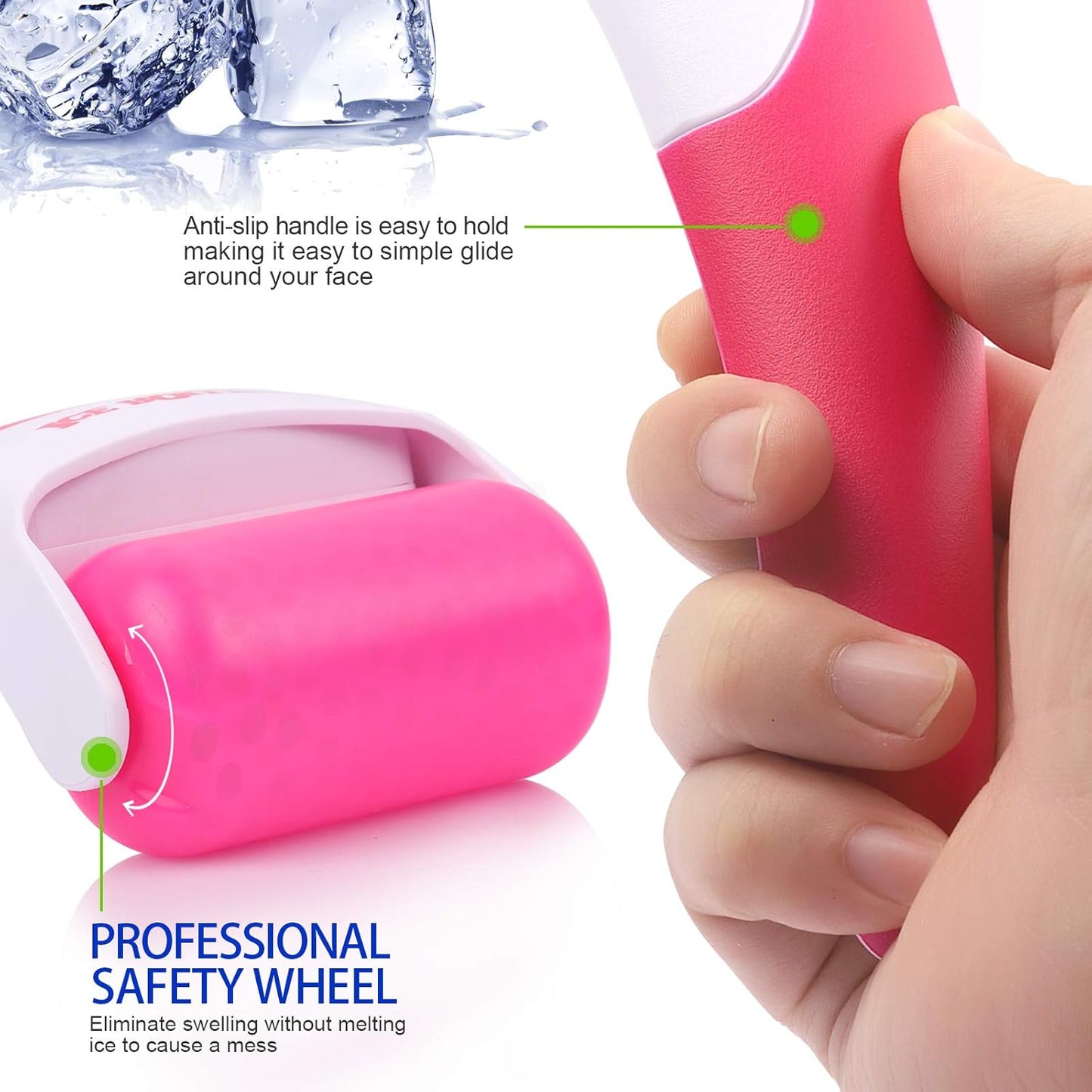 Teenitor Ice Roller, Cold Therapy for Face & Eye Puffiness Relief, Reduce Inflammation, Swelling, and Pain, Mint Scent, Red