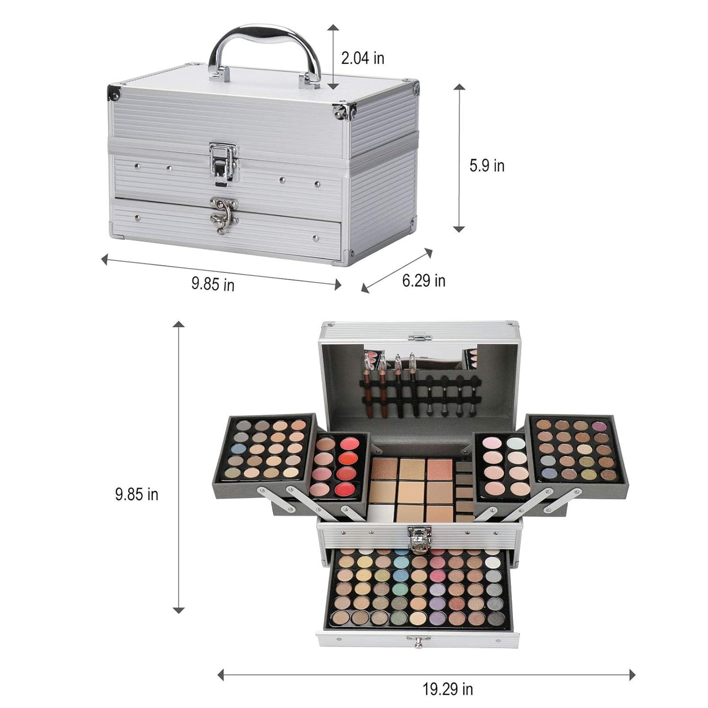 Professional 132 Colors All-in-one Makeup Palette Cosmetic Contouring Kit Combination with Eyeshadow, Cream Concealer, Eyebrow Powder, Lip Gloss Blusher and Pressed Powder