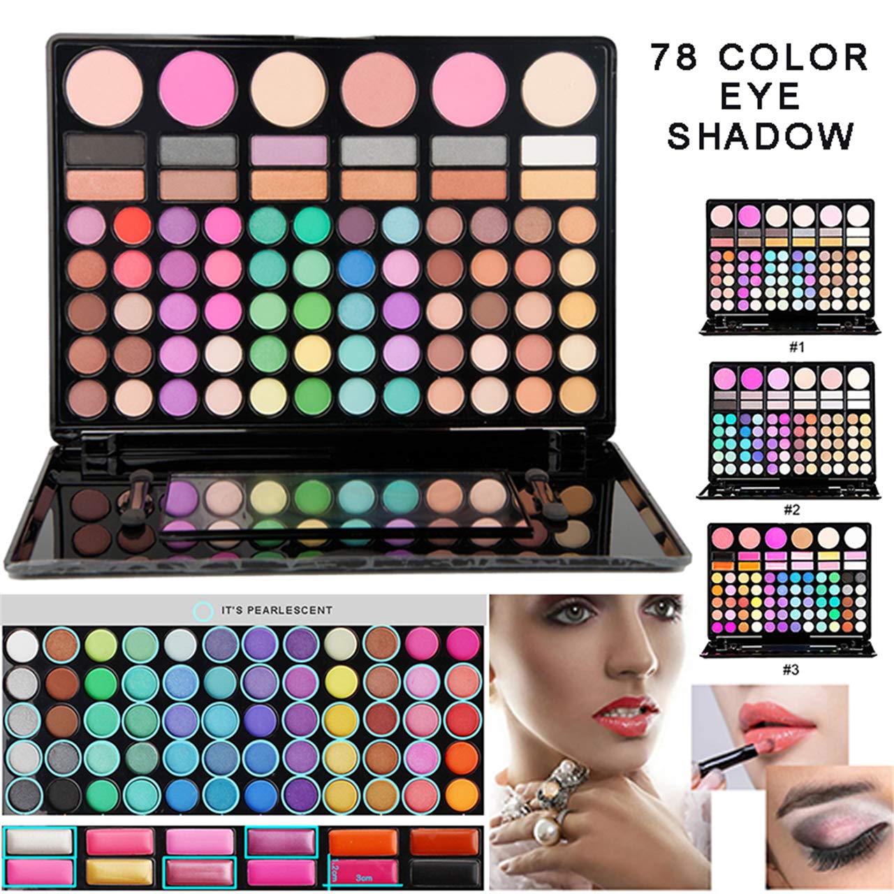 Pro Makeup Gift Set All In One Makeup Palette Cosmetic Contouring Kit 78 Colors Eyeshadow Palette with Blush, Face Powder and Lip Gloss #3 - Ideal Gift for Holiday