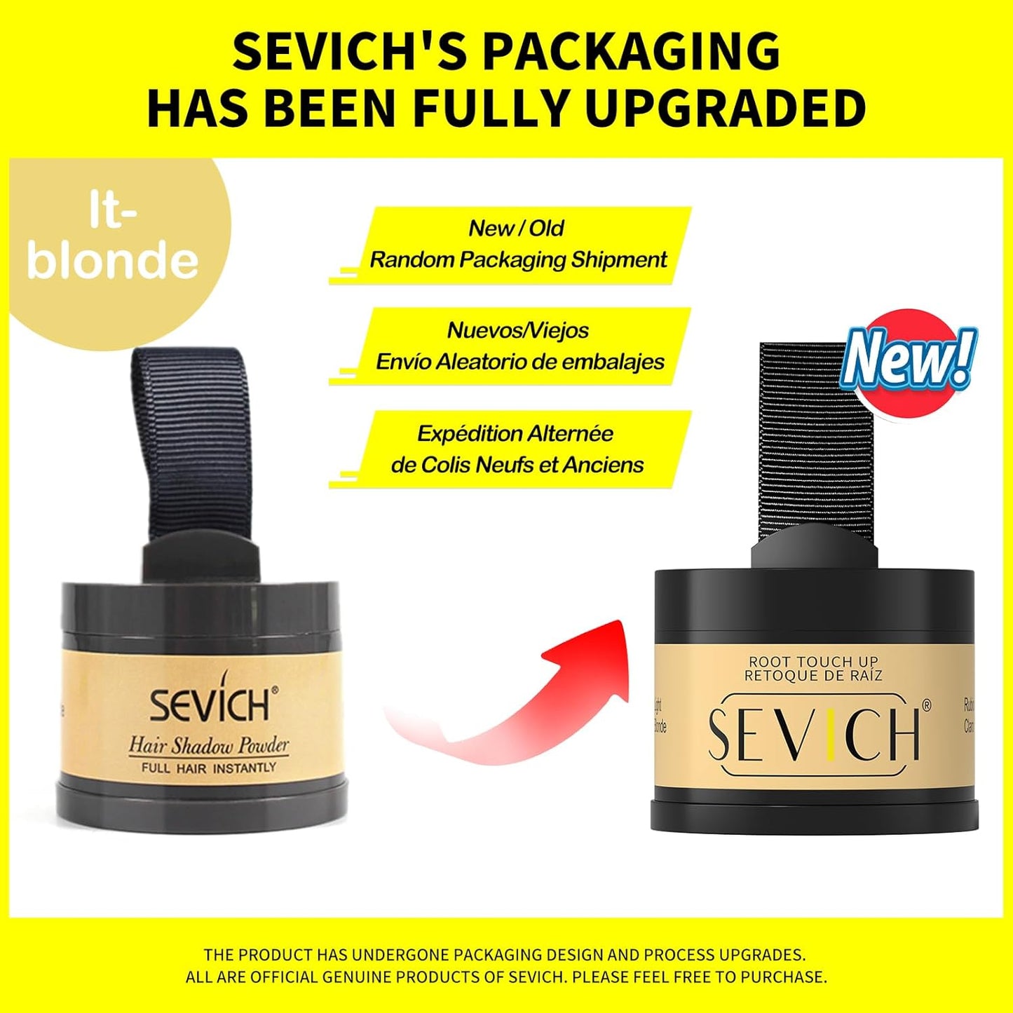 Sevich Hairline Powder, Instantly Conceals Hair Loss, Hair Shadow Toppers for Women & Men, Root Touch up for Thinning Gray Hair, Windproof & Sweatproof, Light Blonde