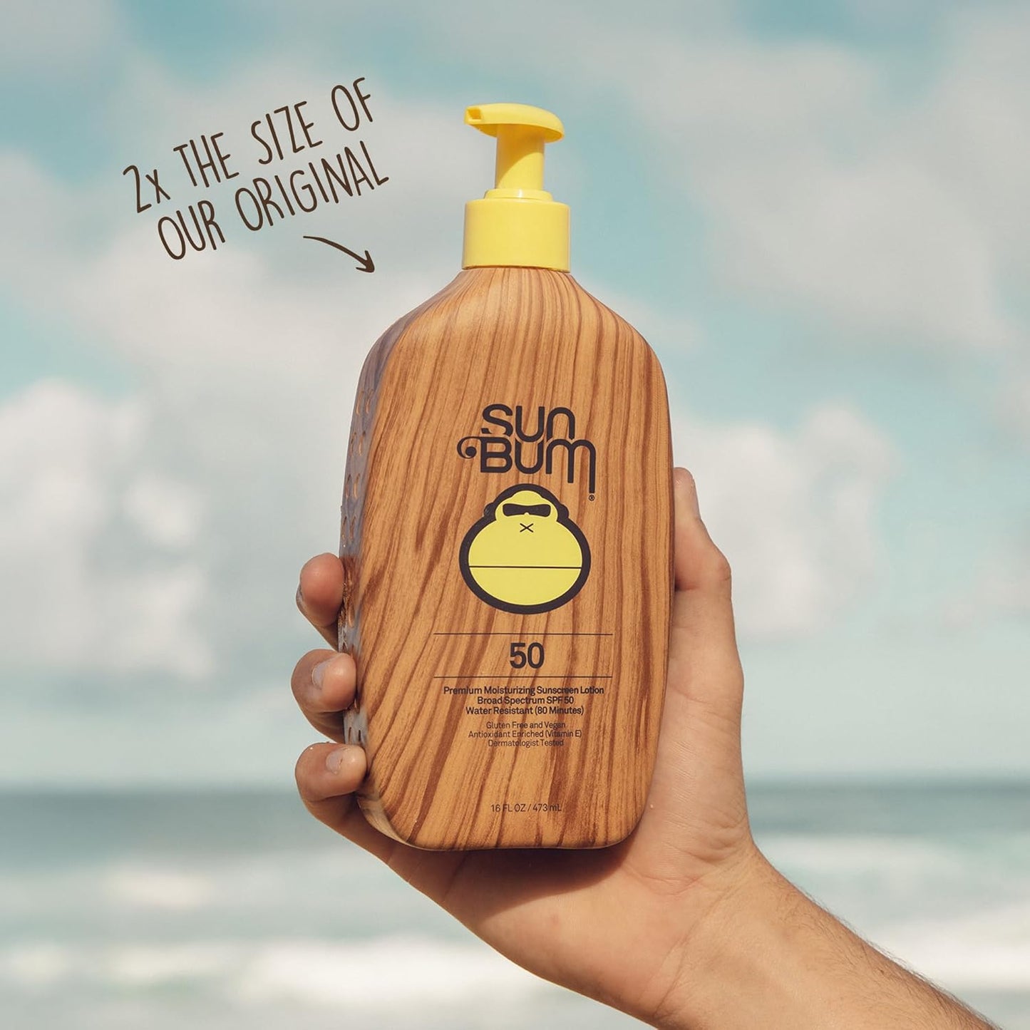 Sun Bum Original SPF 50 Sunscreen Body Lotion - Broad Spectrum Moisturizing Sunscreen with Vitamin E - Hawaii 104 Act Compliant (Made Without Octinoxate & Oxybenzone) - 16 oz