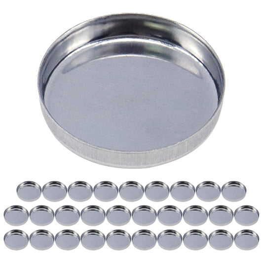 Pack of 30 Empty Round Metal Pans 26mm Eyeshadow Palette Pans Replacement for Magnets Makeup Palettes (5mm Height) Silver