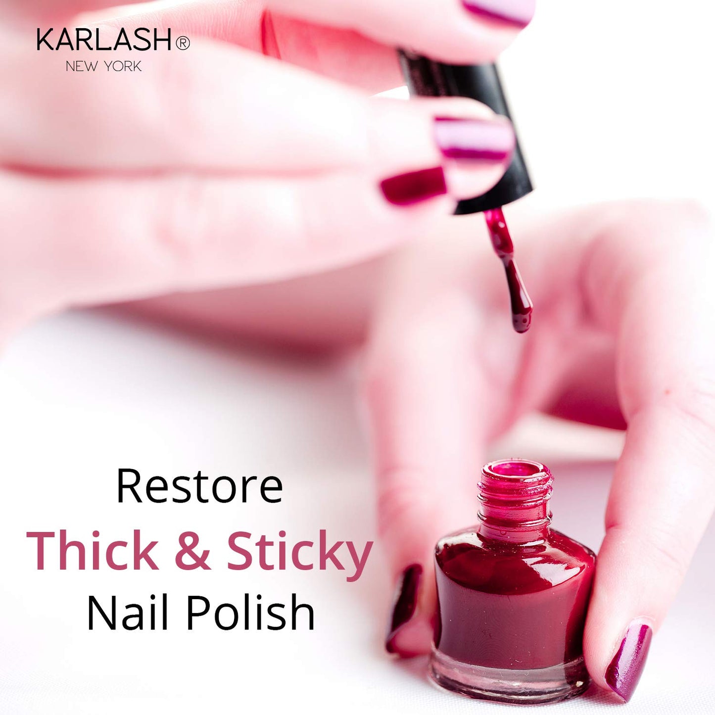 Karlash Professional Nail Polish Thinner 4 oz - Restore thick and sticky nail polish (Refill 4 oz & 0.5 oz Kit)