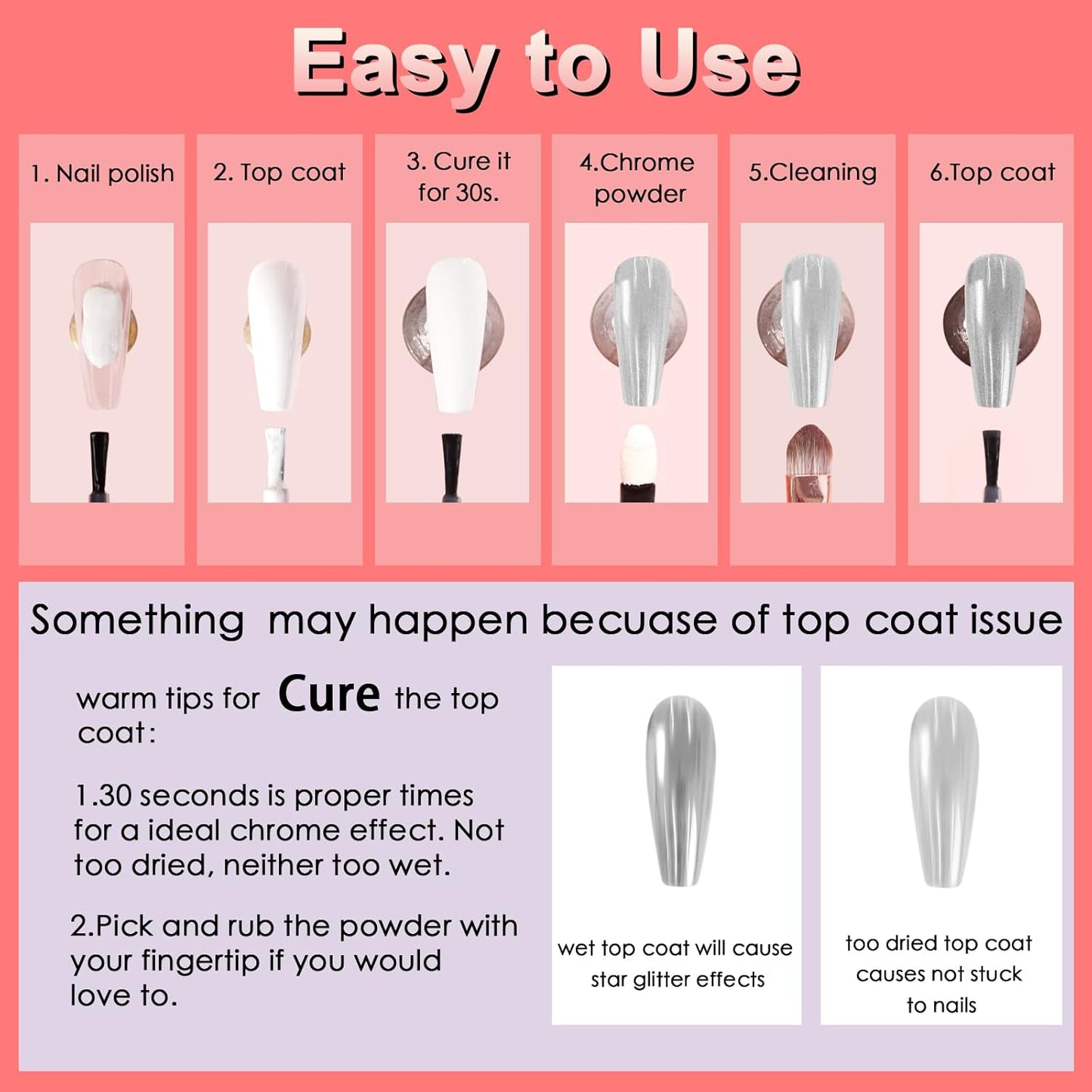 Allstarry Chrome Nail Powder, Metallic Mirror Effect Pigment Chrome Holographic Nail Glitter Magic Unicorn Glitter Dust Kit for Manicure Valentines Nail Art Decoration- Pink Silver Grey Series