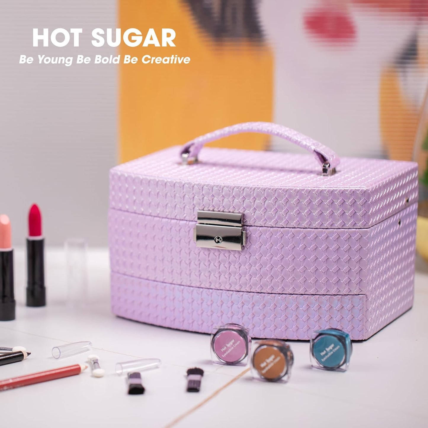 Hot Sugar Girls Makeup Kit for Birthday Gift, All in One Beginner Makeup Kit for Women Full Kit, Christmas Makeup Set for Teens 10 12 13 16 Includes Real Cosmetics and Makeup Tools (Purple)