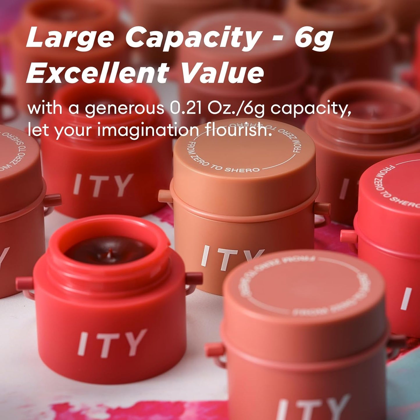 ITY Velvet Matte Finish Lip Stain-Mousse Textured Pudding Pot Lip Clay with Brush, Nude Shade, Dual-Use as Lipstick and Blush, Conceals Lip Lines, Rich Pigment, 0.21 oz (6g) in Sandalwood Rose