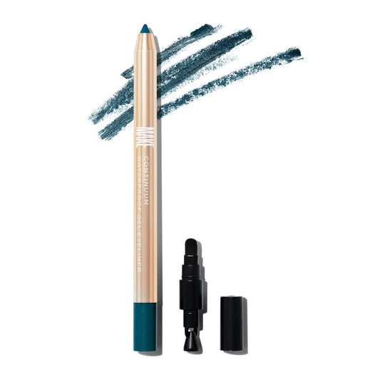 MAKE Beauty Continuum Waterproof Gel Eyeliner Pencil. Creamy, Pigmented Multi-Use, including Waterline with Built-in Sharpener and Blending Brush. Smudge-Proof Makeup. Shade - Galaxy, Teal
