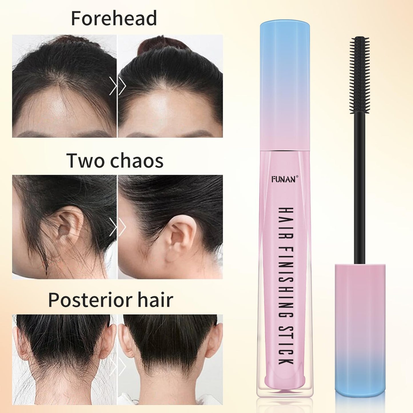 Hair Wax Stick Set for Flyaways, Slick Back Hair Finishing Tool Kit - Edge Brush Rat Tail Comb Set, Topsy Tail Tool - 10 Pcs