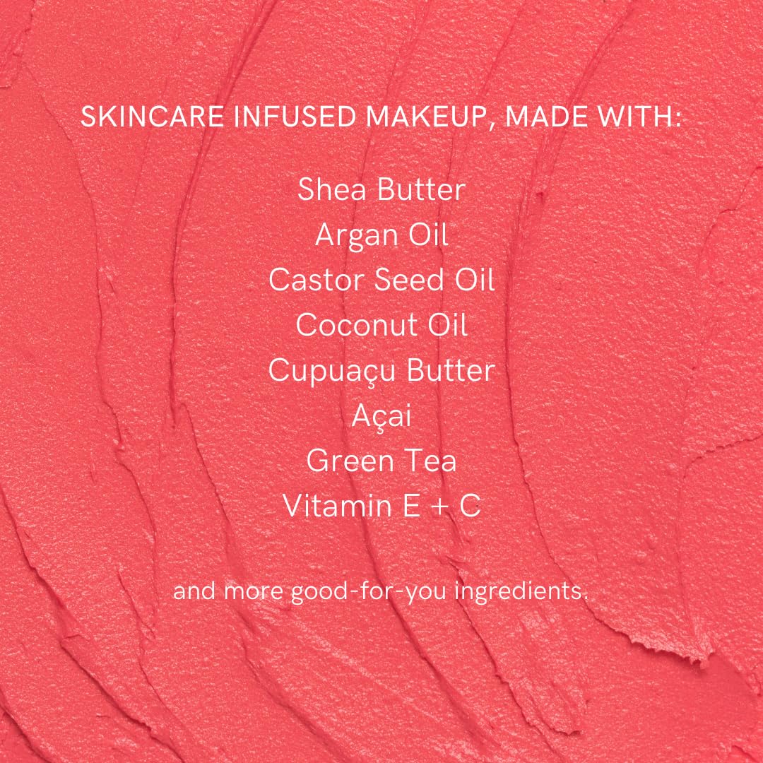 HAN Skincare Cosmetics Vegan, Cruelty-Free 3-in-1 Multistick for Cheeks, Lips, Eyes, Coral Hibiscus | Large