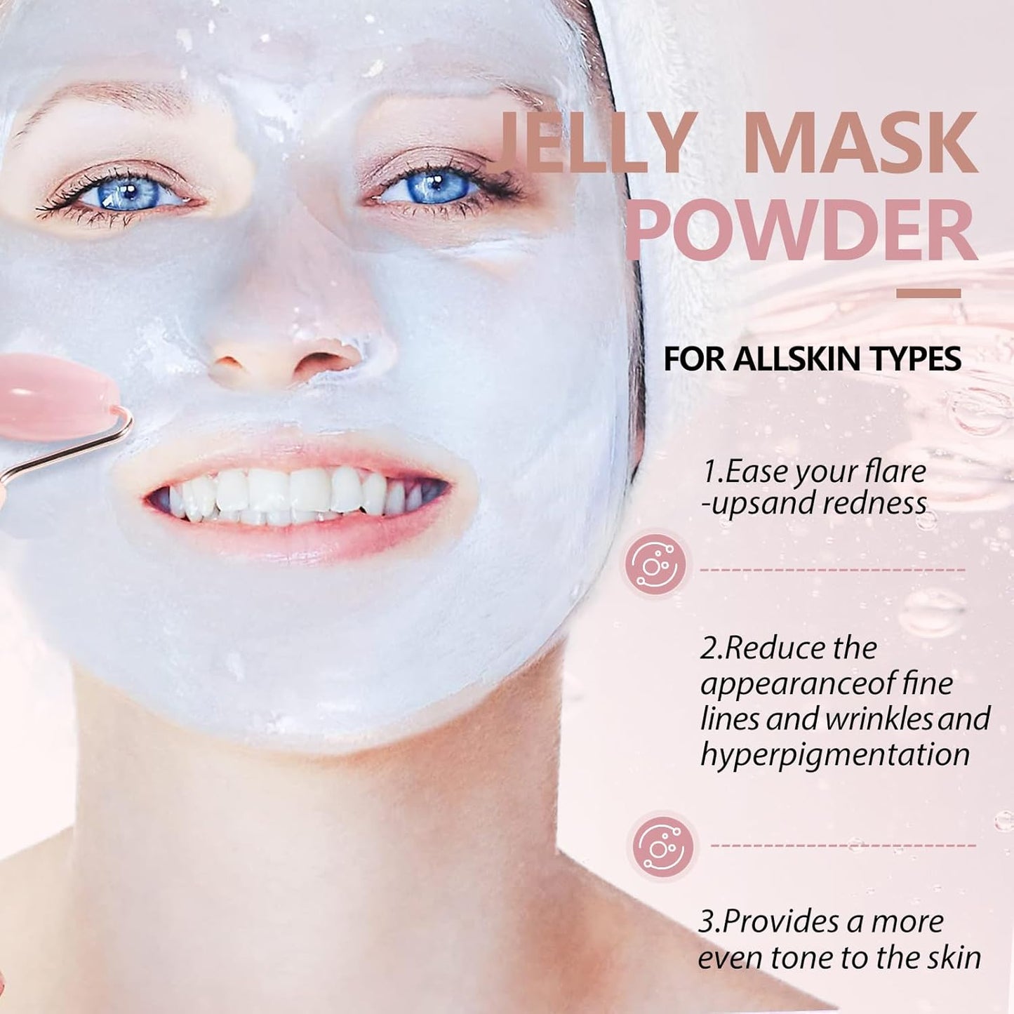 Jelly Mask for Facials, Hydrating & Moisturizing Peel-Off Rubber Gel Face Mask Skin Care for Deep Hydration & Glow, 23 Fl Oz Jar Professional Spa Use for All Skin Types with Bulgarian Rose