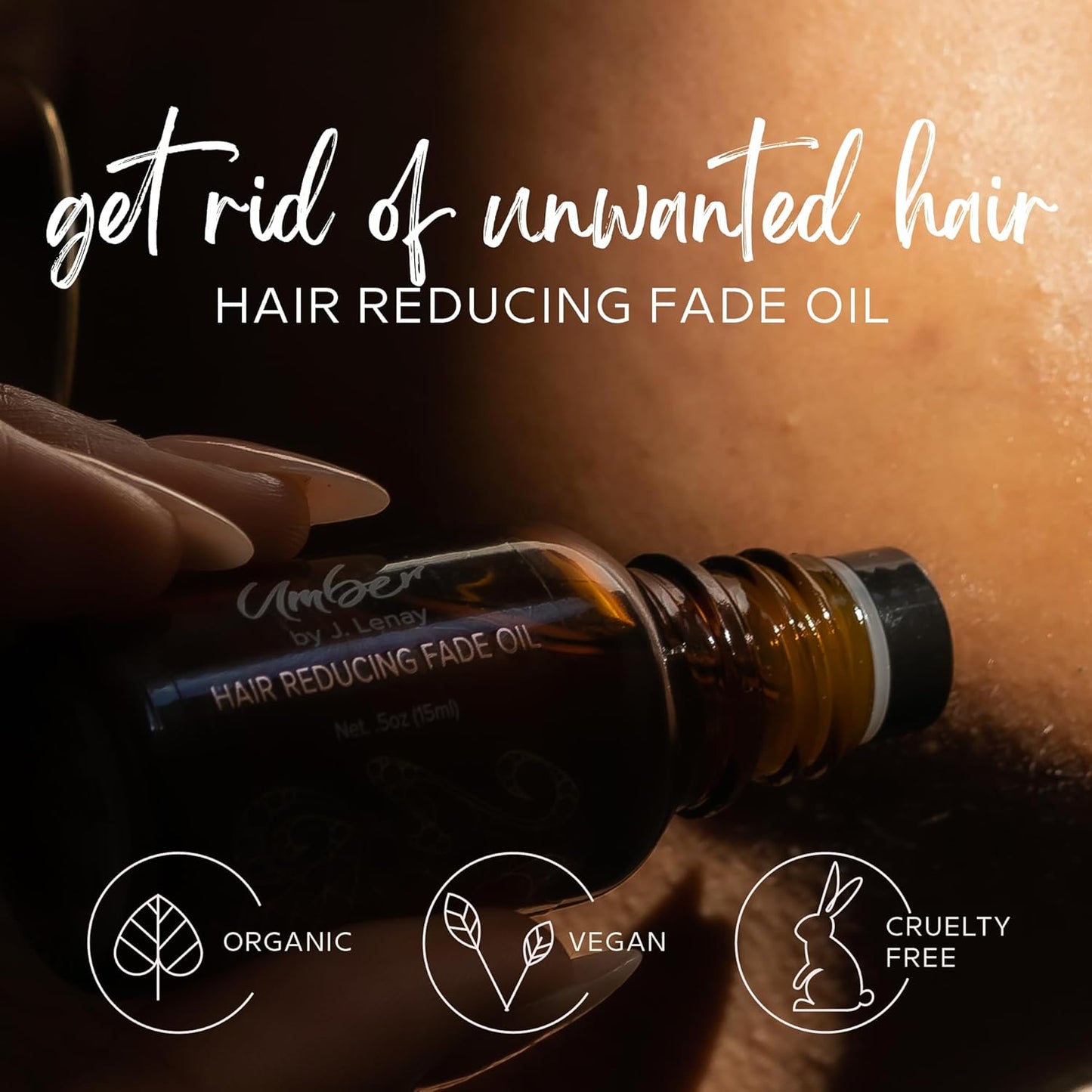 Hair Reducing Fade Oil – Regular Strength (Not sensitive skin), Minimizes Hair Growth for Face & Body – For Women & Men – 15ml Serum