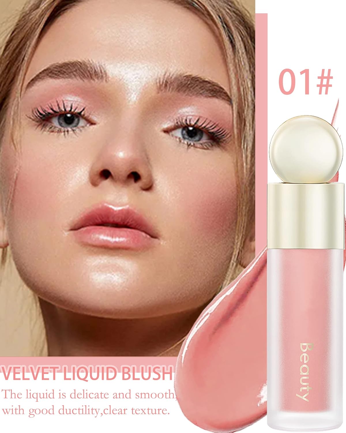 Velvet Liquid Blush Wand, Creme Blush Makeup Stick,Blush Beauty Makeup Dual Use for Cheeks & Lips, Long-Wearing,Dewy Finish,Skin Tint Blush, Contour Blush Wand,Thanksigiving Gift for Women-01