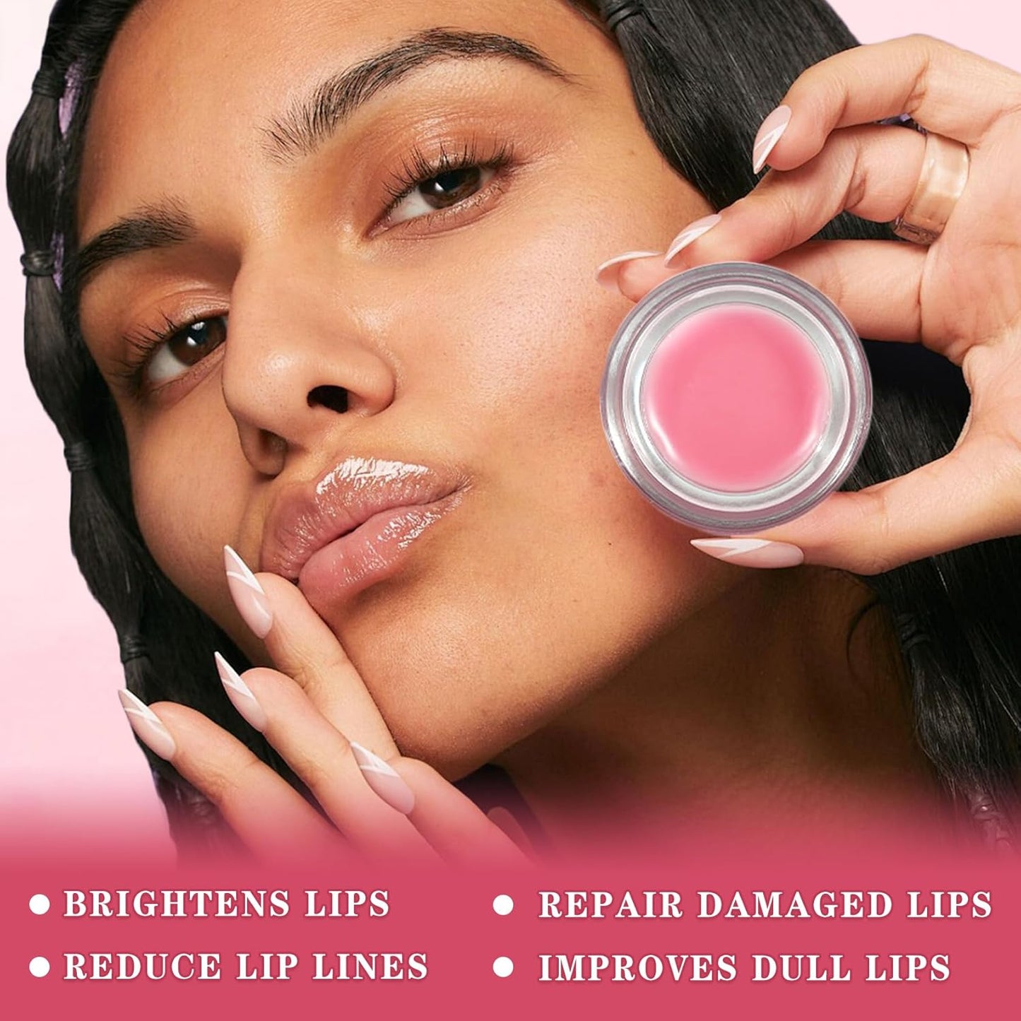 4PCS Lip Scrub and Mask Set,Strawberry and Honey Pot Lip Balm,Reduces Lip Lines Lip Exfoliator Scrub and Moisturizer,Repair Beebalm Lip Balm and Lip Scrub Set,Lip Mask Overnight